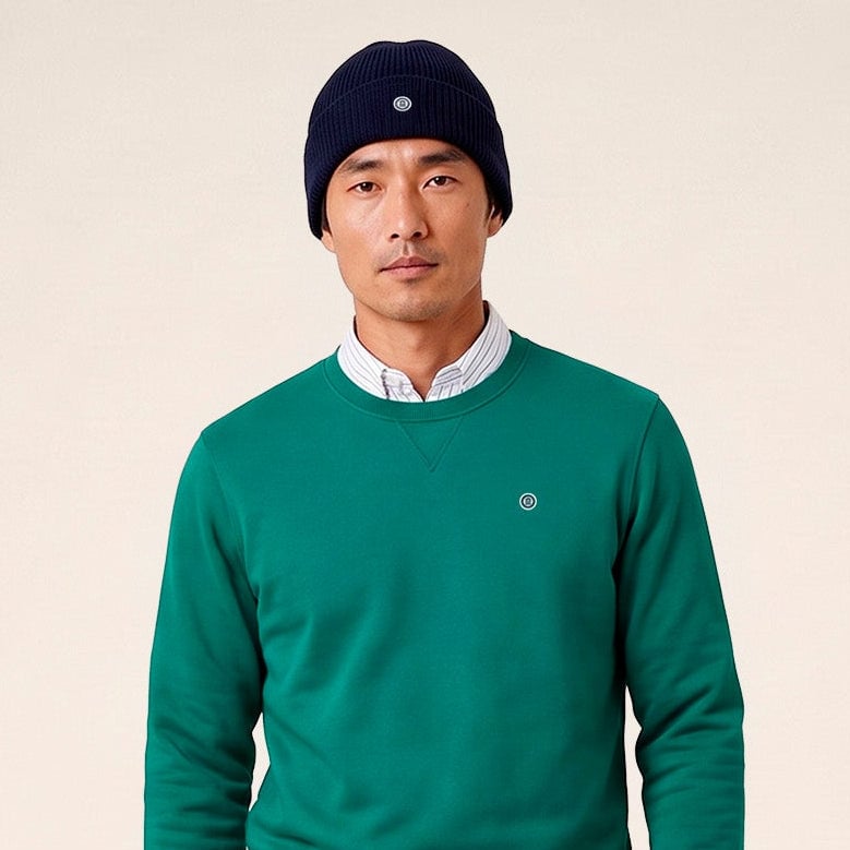 Black ribbed knit beanie serge blanco SERGE BLANCO Black
