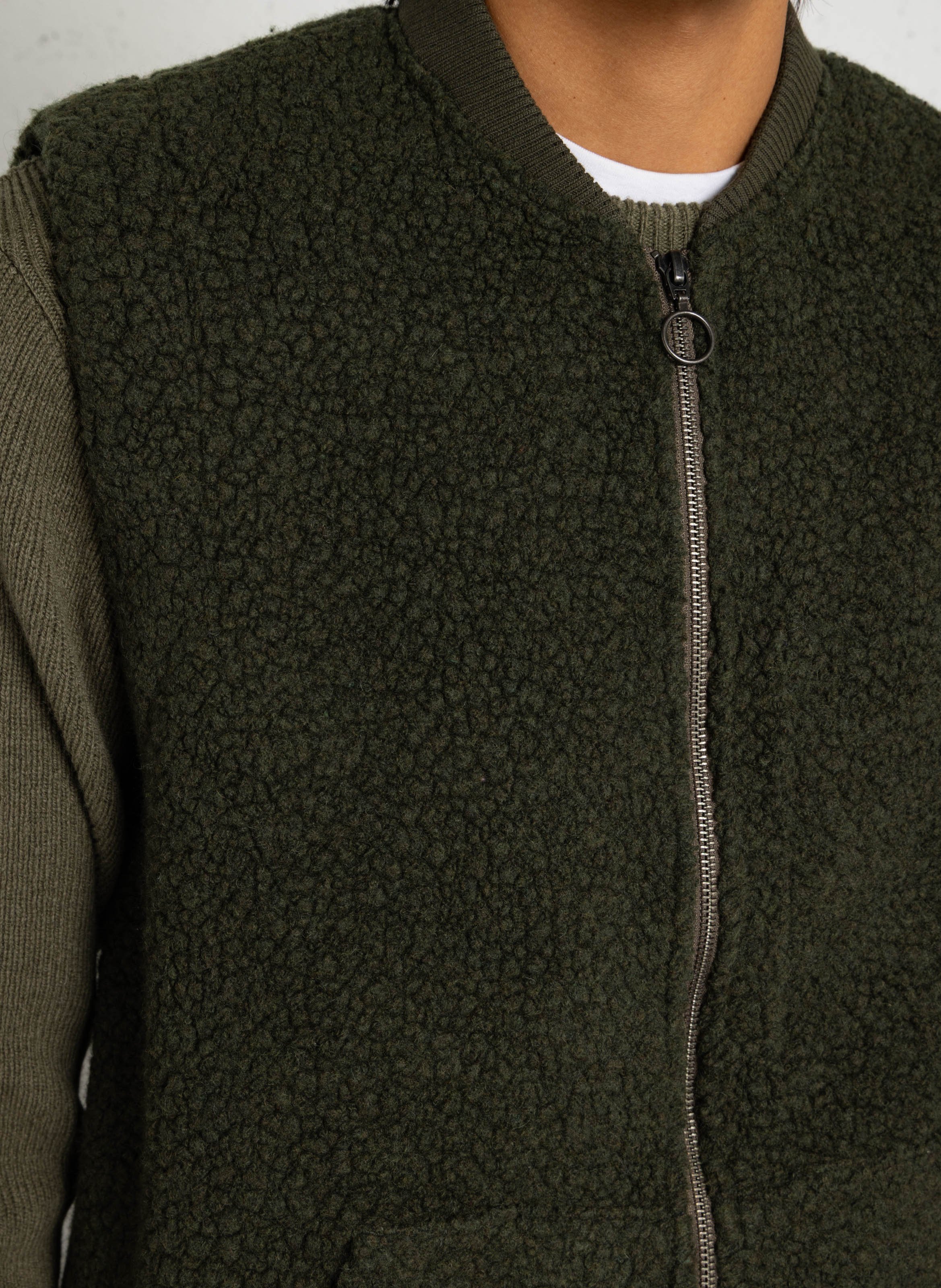 Mouwloze jas van wolmix ARMOR LUX Groen