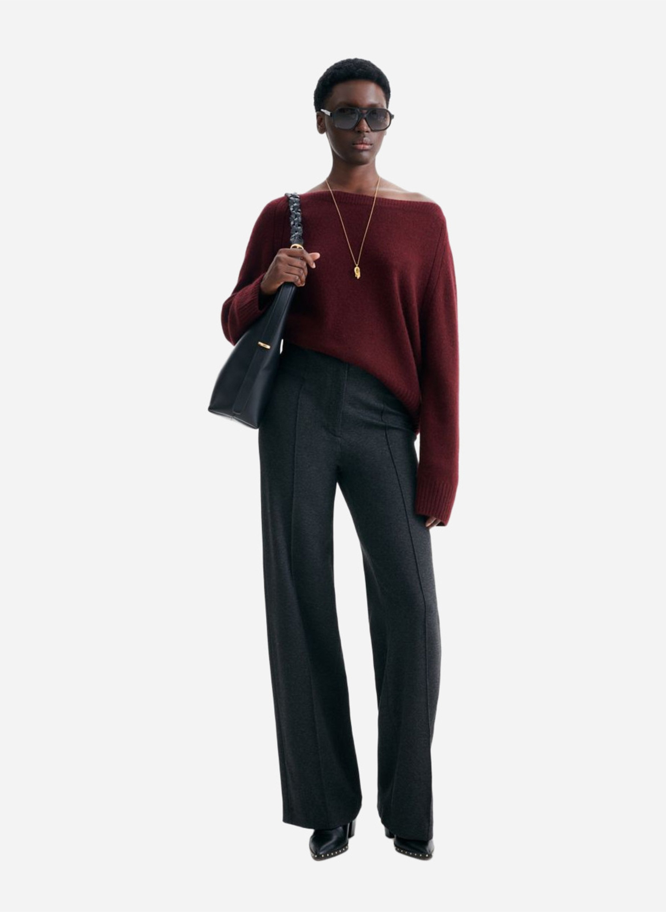 Pull ample col bateau en cachemire | Rouge VANESSA BRUNO Femme