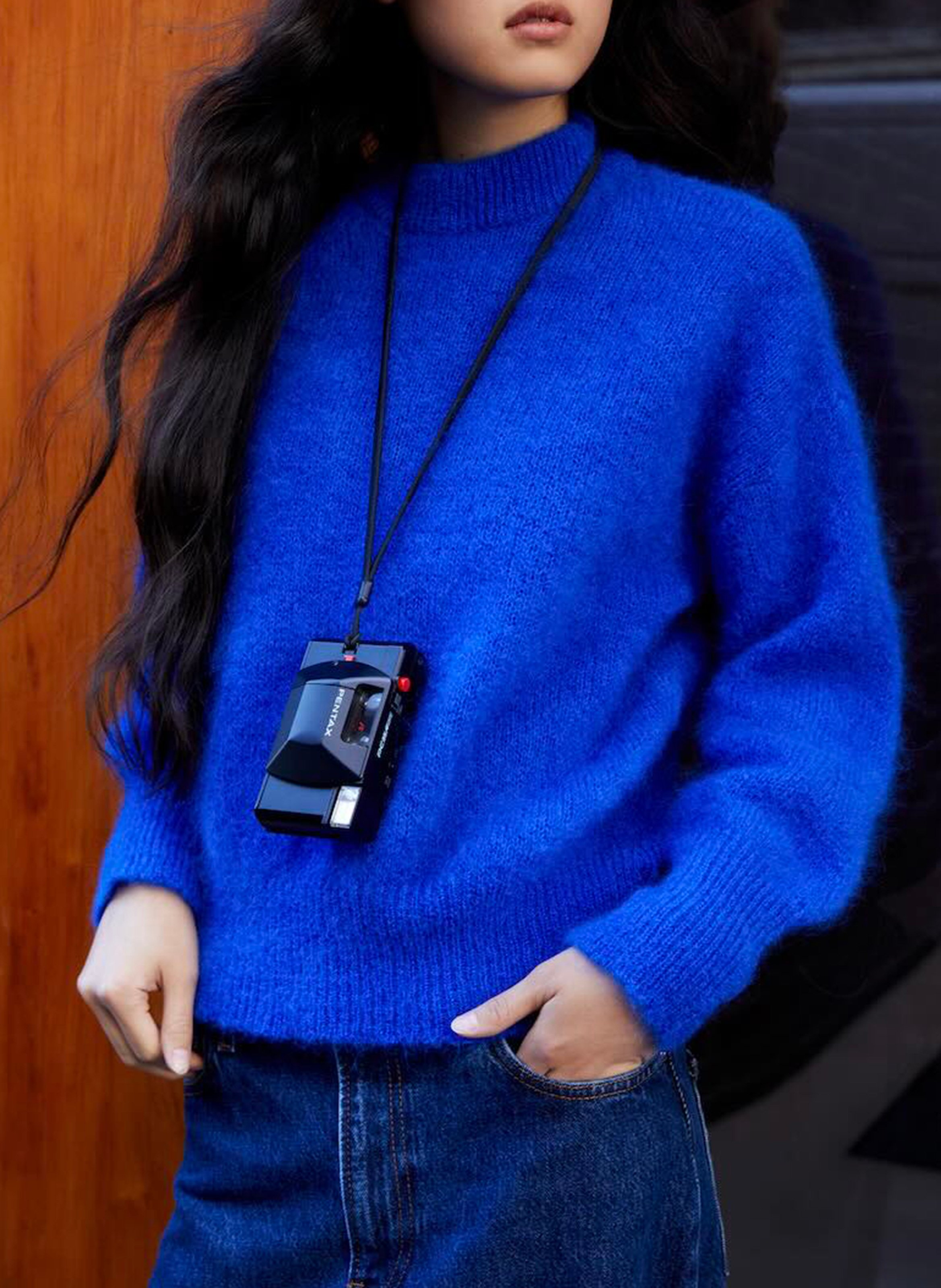 Pull col rond en laine mélangée SURPRISE Bleu