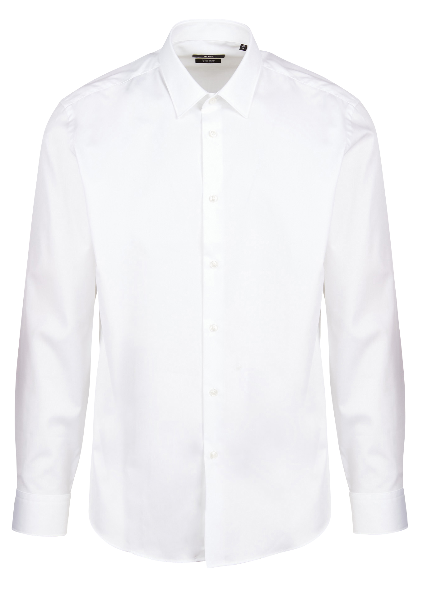 Regular-fit cotton shirt with classic collar WhiteBOSS