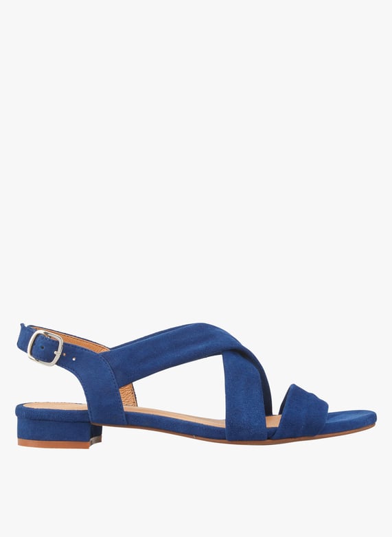 Sandali Bassi Sandali Camoscio Blu Sandali Bassi Da Donna In