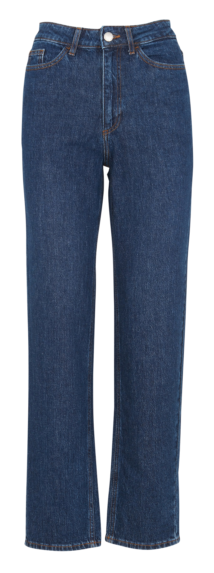 Jean droit à taille haute en coton délavé  VILA Bleu