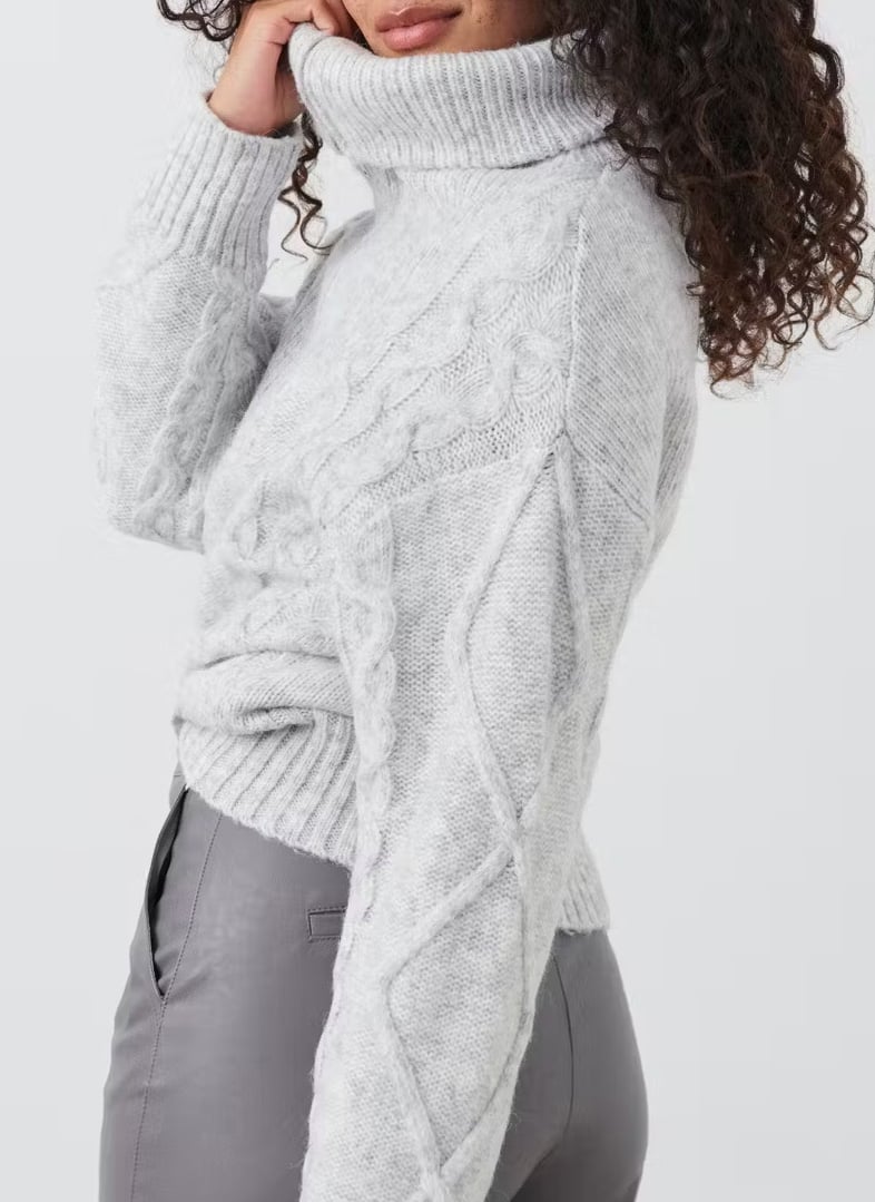 Pull camionneur en maille torsadée GINA TRICOT Gris