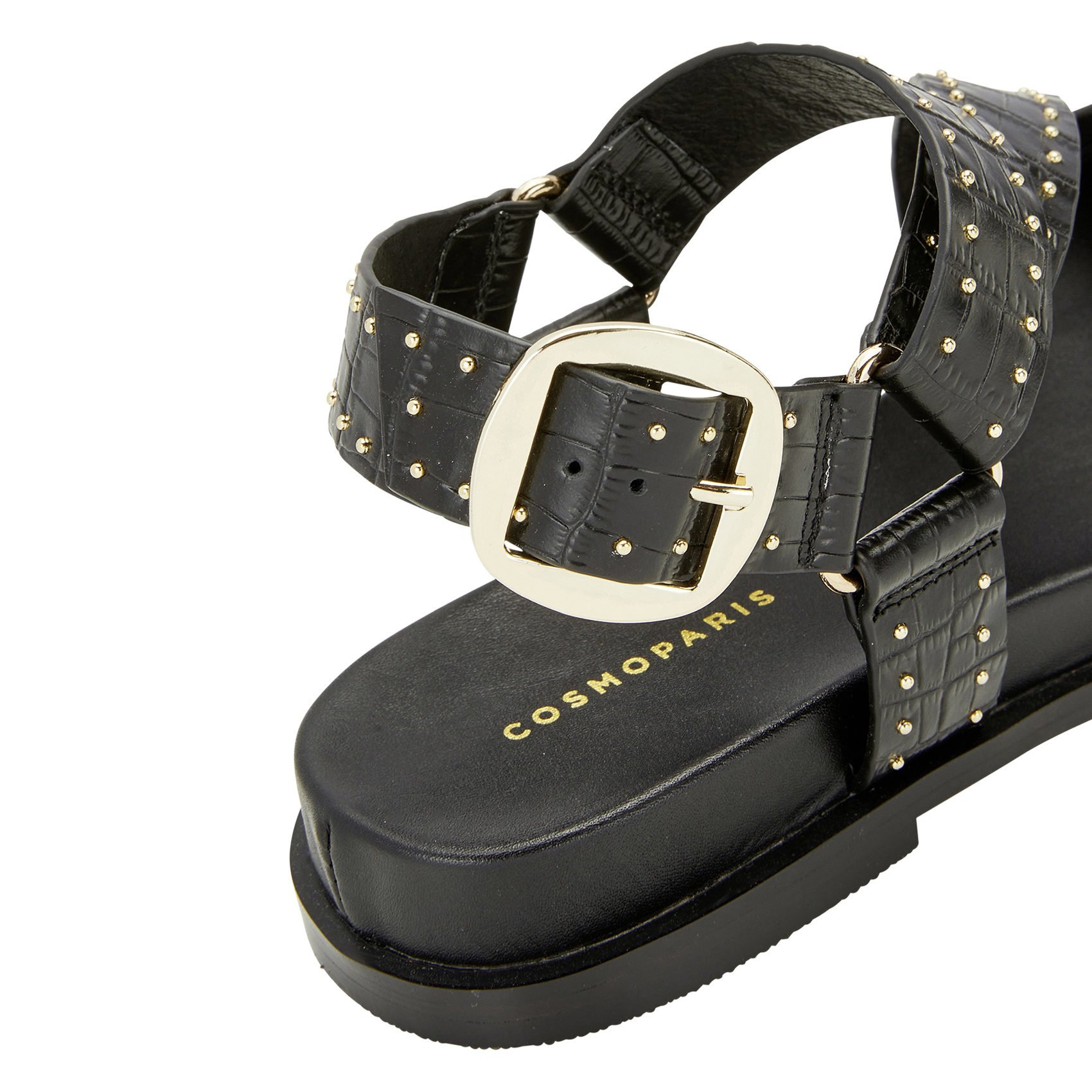 Sandalias planas de piel COSMOPARIS Negro