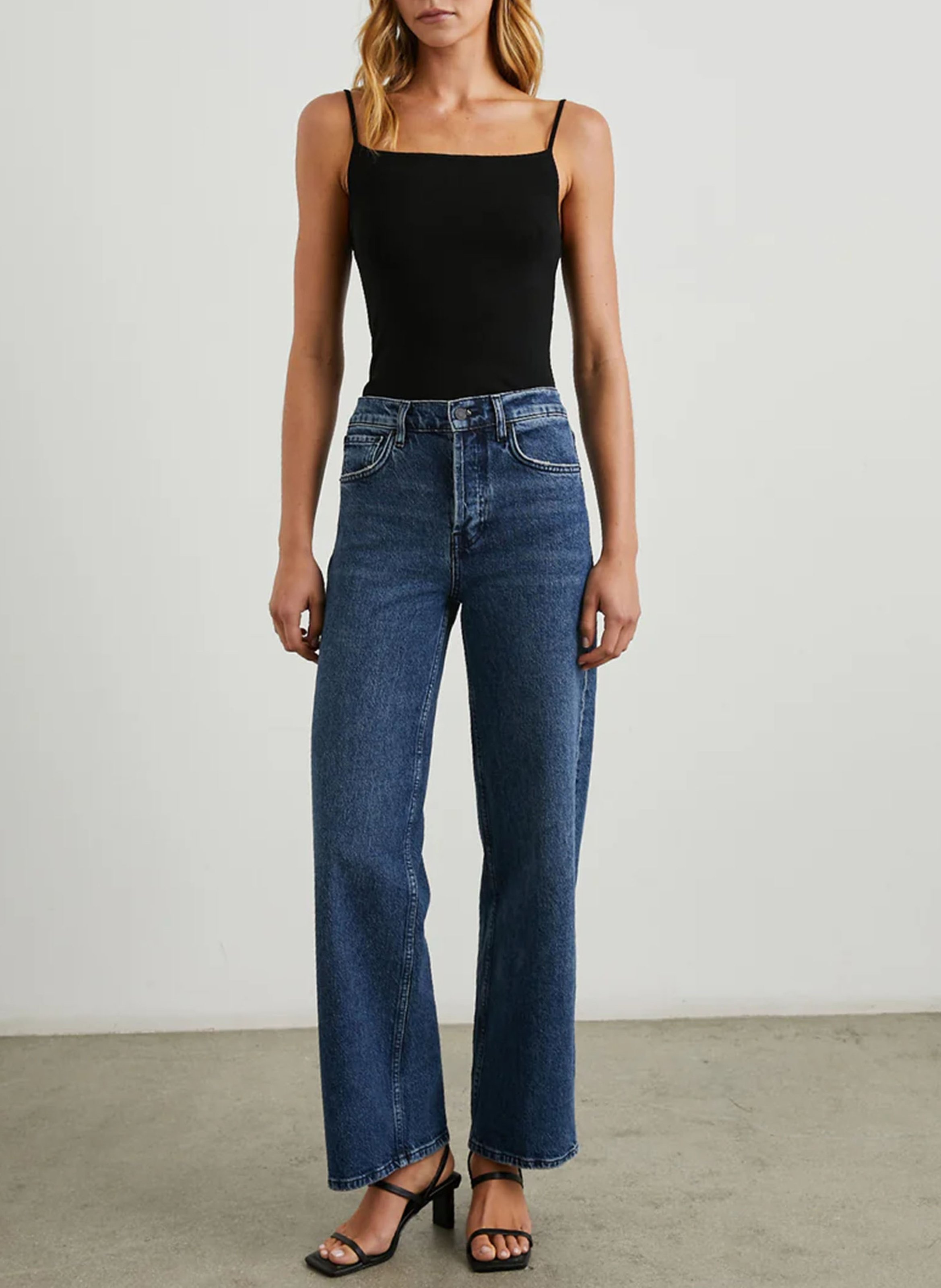 Jean droit taille haute RAILS Bleu