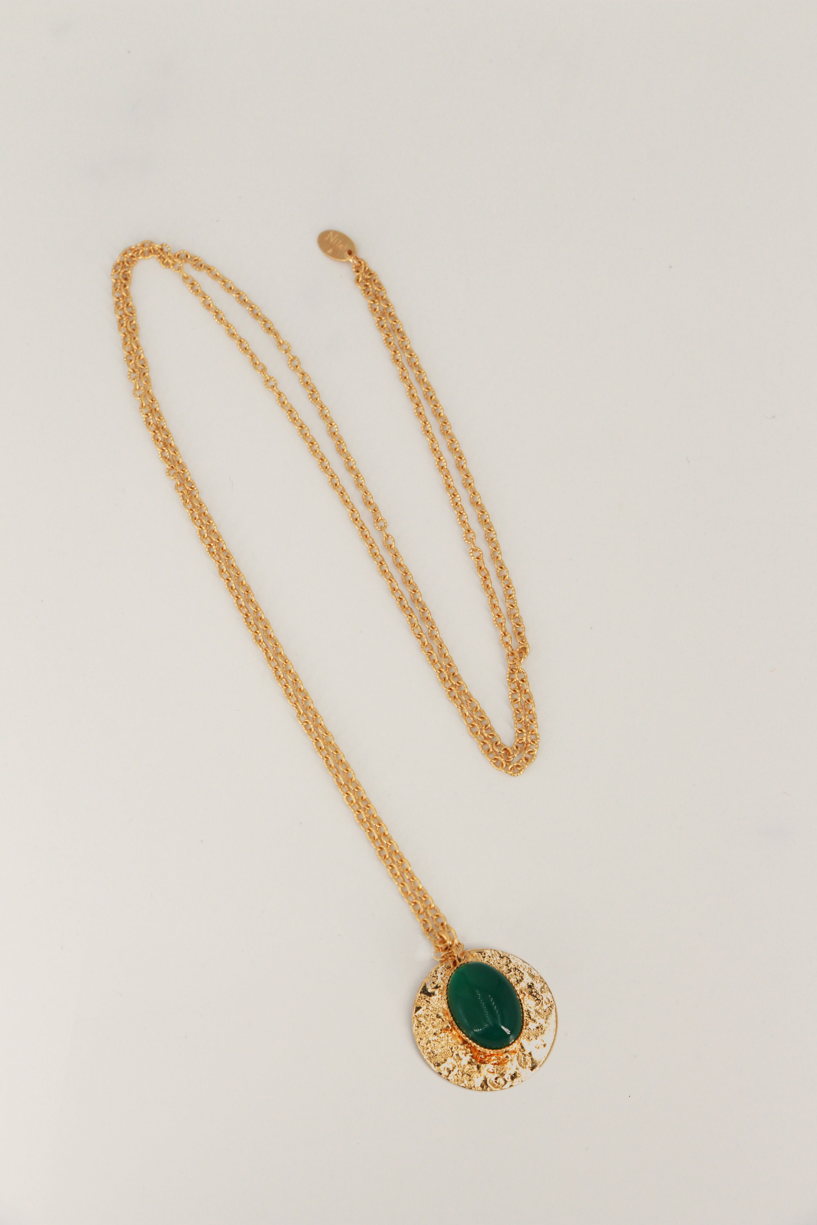 Long necklace NILAI Green