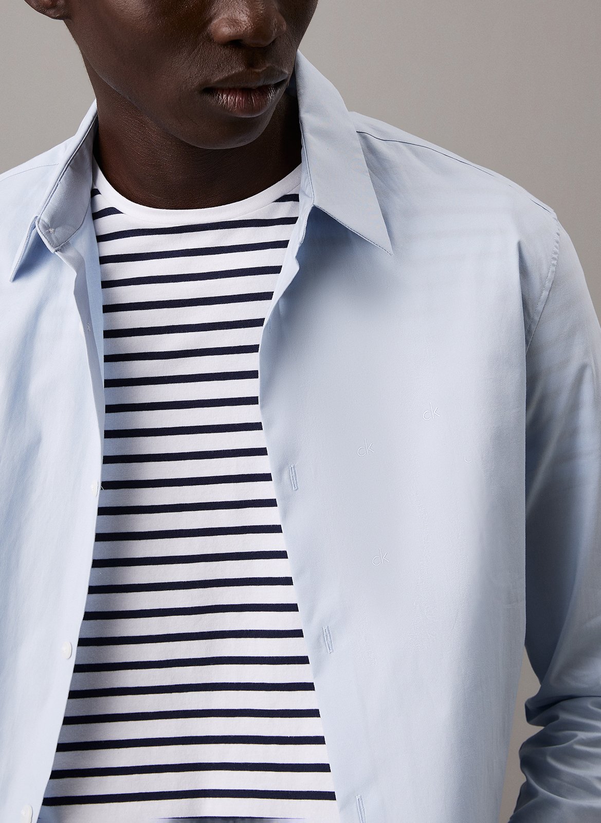 Regular-fit cotton-blend shirt CALVIN KLEIN Grey