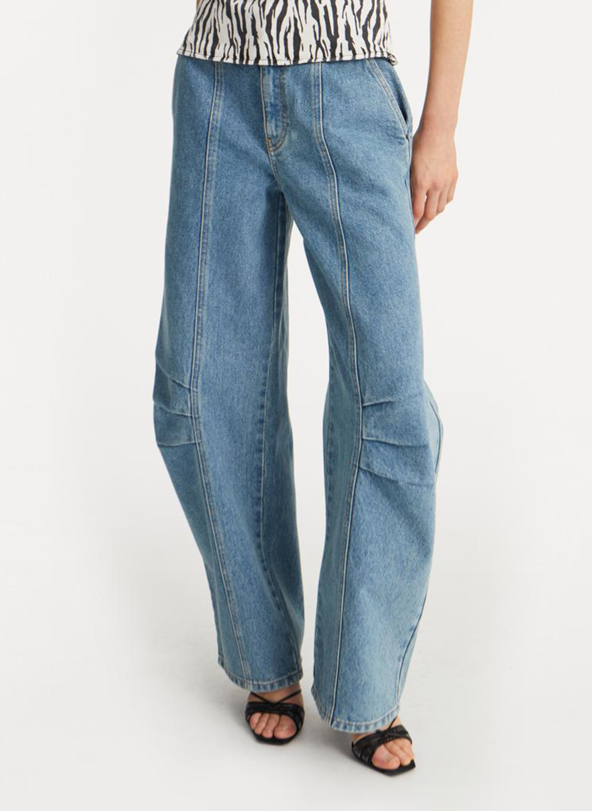 Jean cargo en coton bio ROTATE Bleu