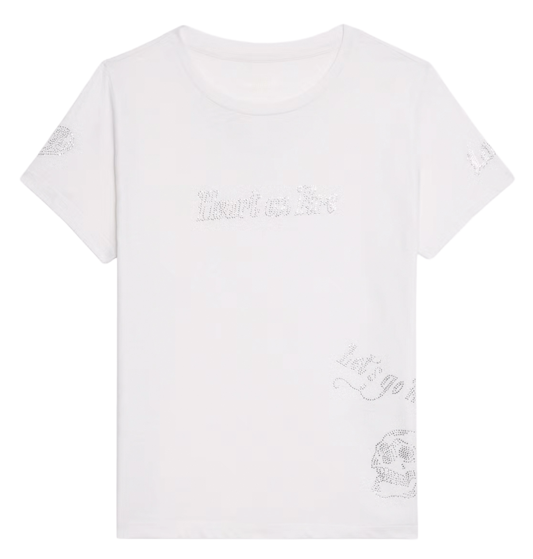 Round-neck diamanté T-shirt ZADIG&VOLTAIRE White