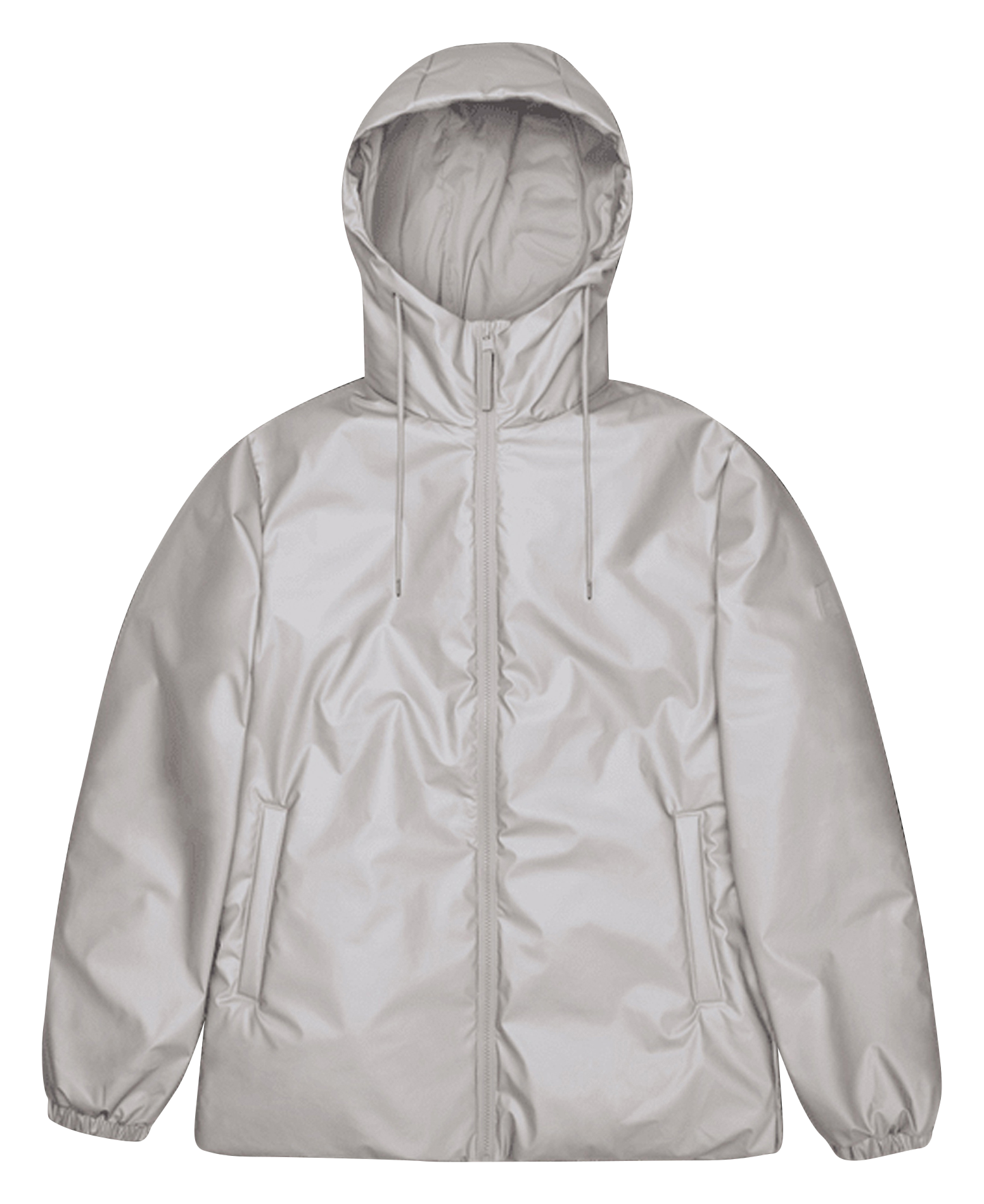 Imperméable droit col montant à capuche RAINS Gris