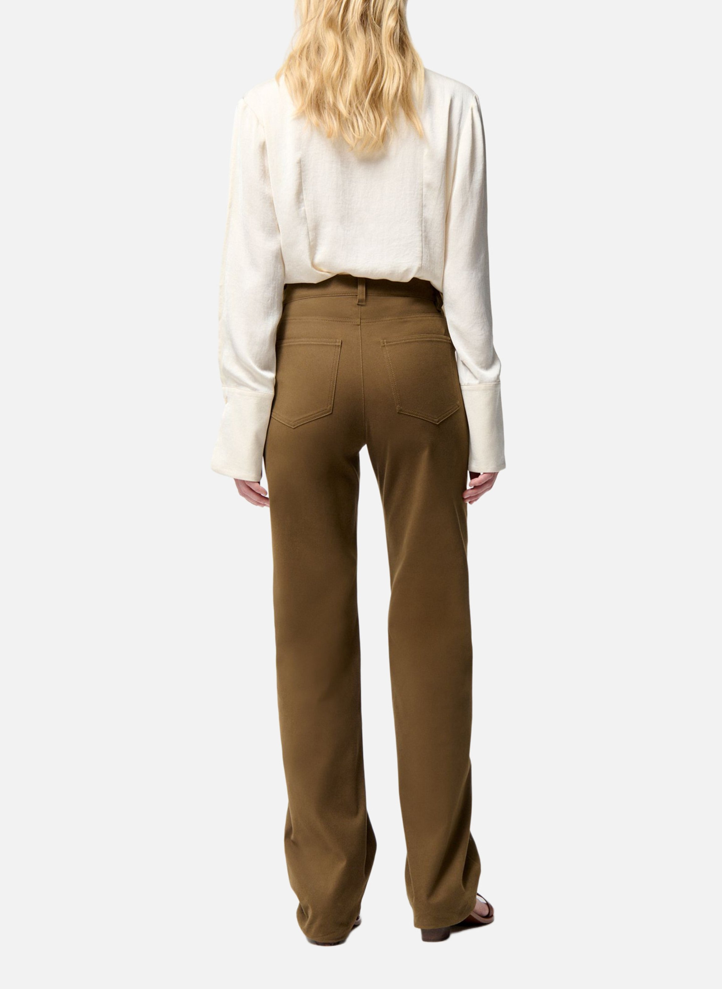 Straight-leg organic cotton-blend pants VANESSA BRUNO Green