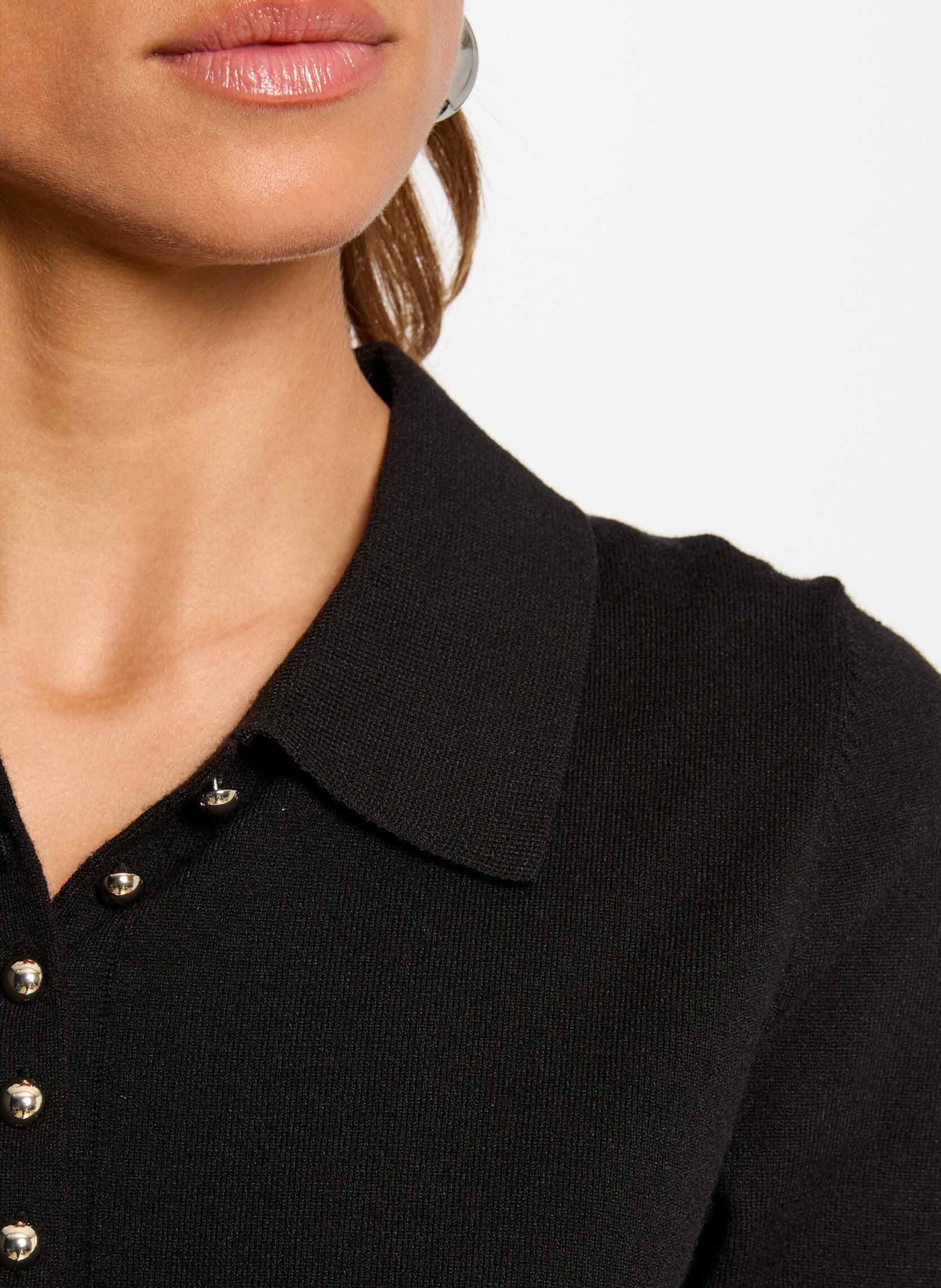 Sjaal van fantasietricot - Aly MORGAN Zwart