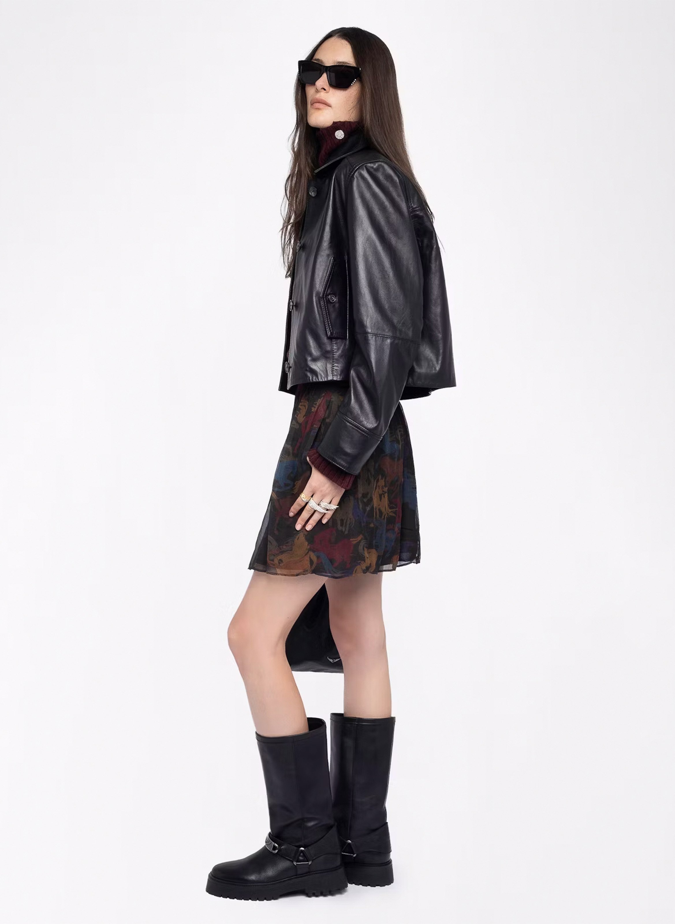 Jupe courte imprimée ZADIG&VOLTAIRE Marron