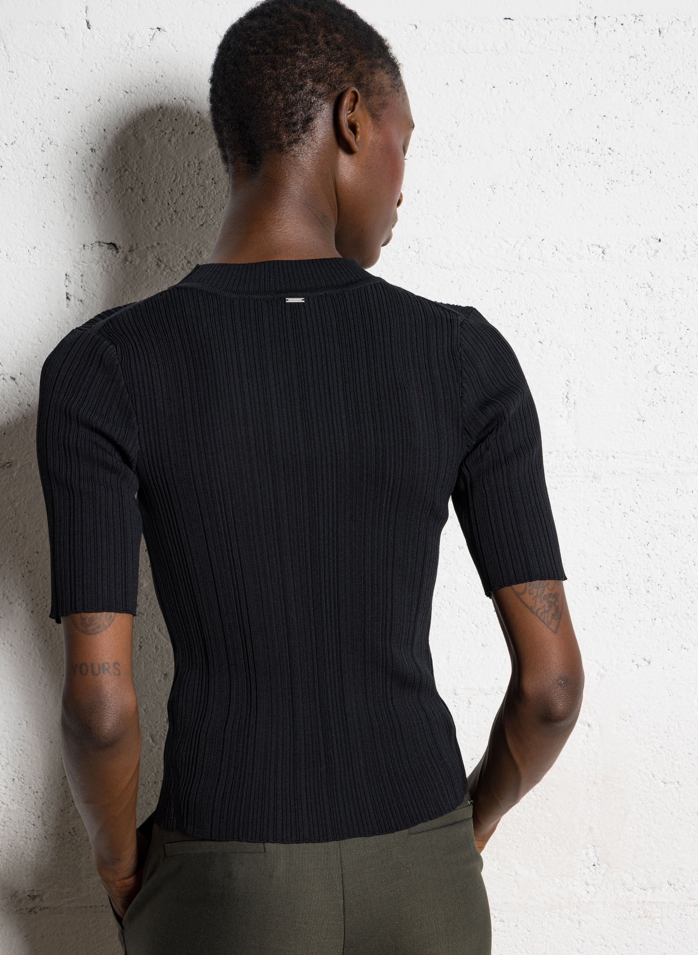 Pull ajusté col montant IKKS Noir