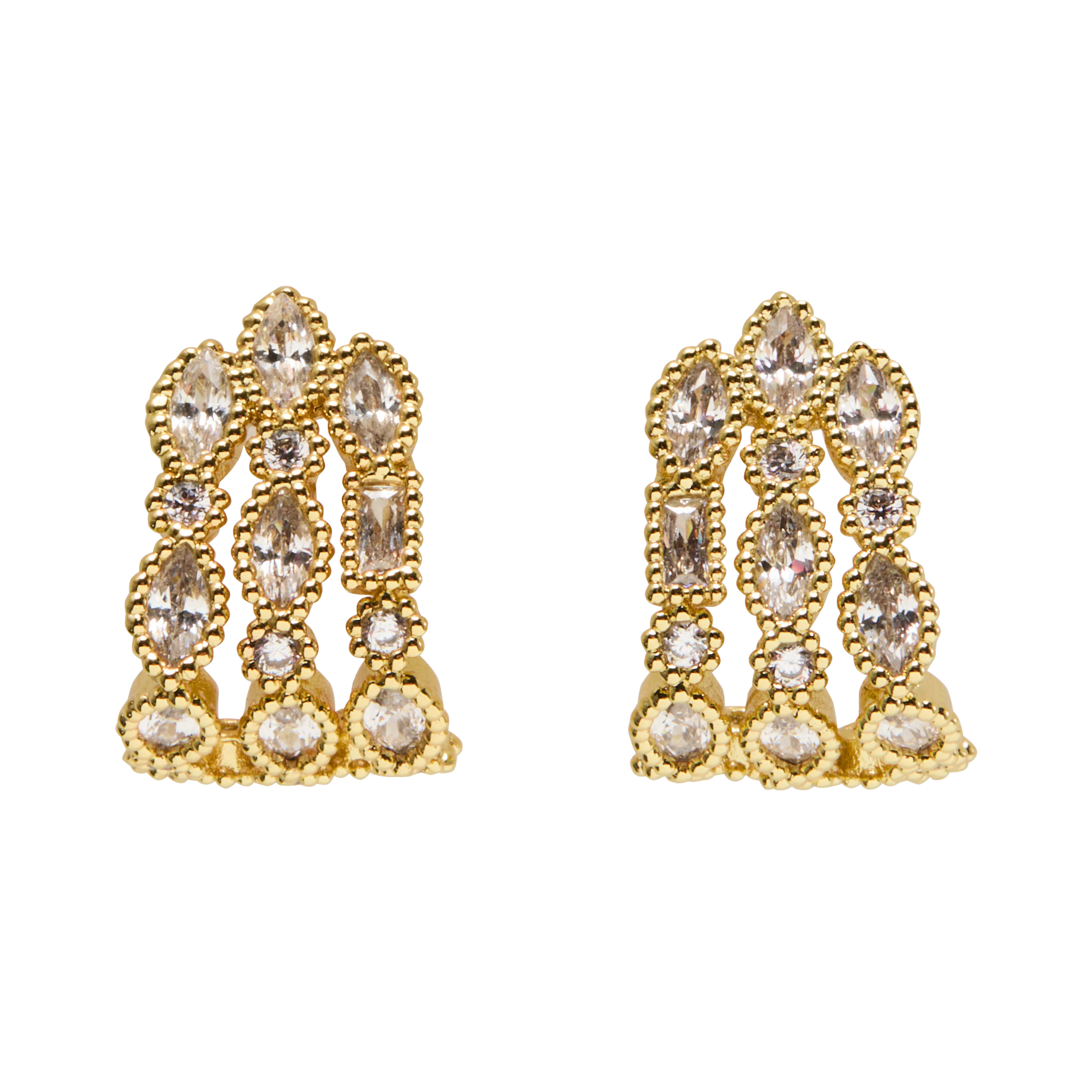 Oorbellen van verguld messing e.a. materialen MAJE Goudkleurig