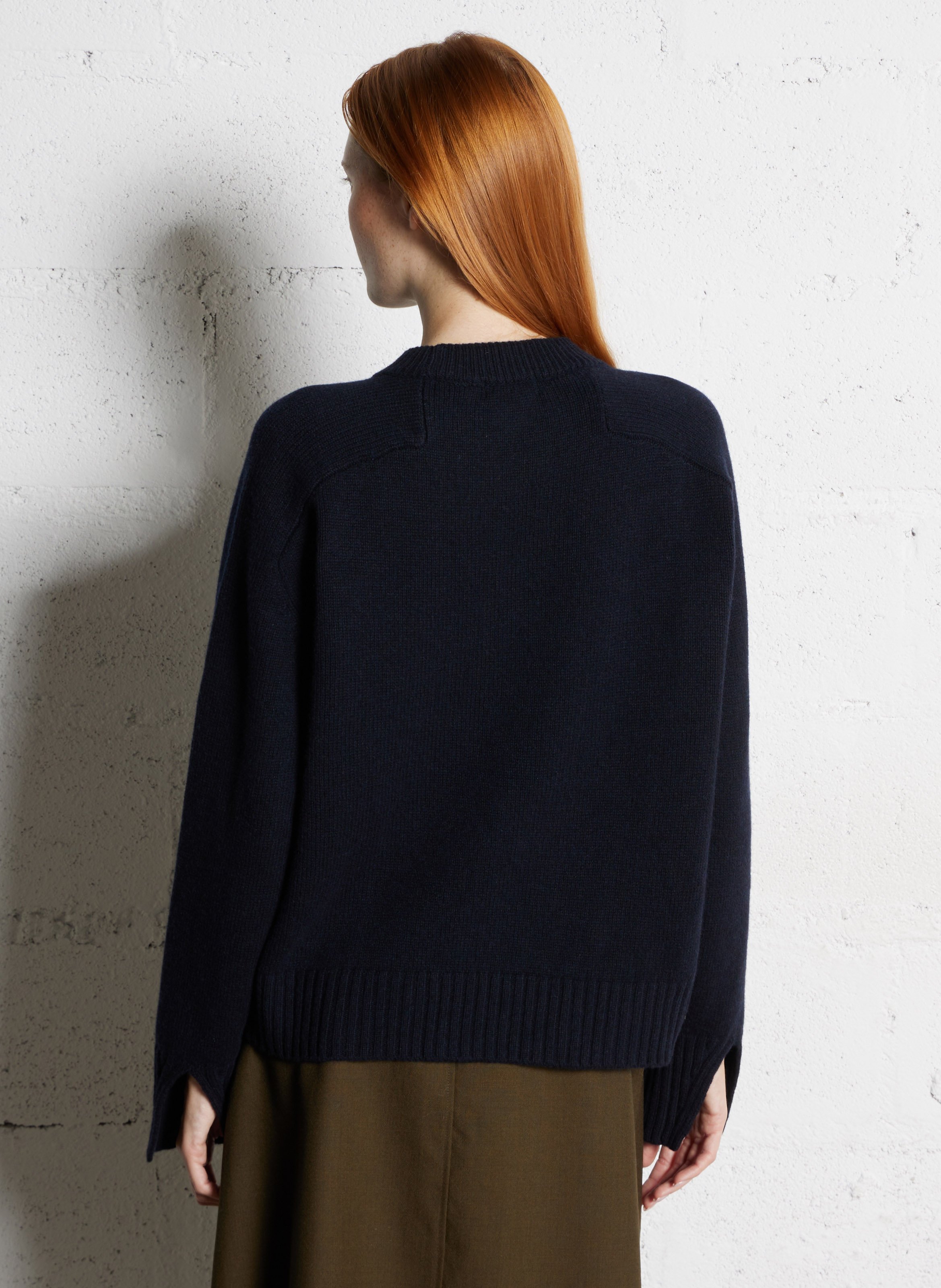 Pull col rond en laine  SOEUR Bleu