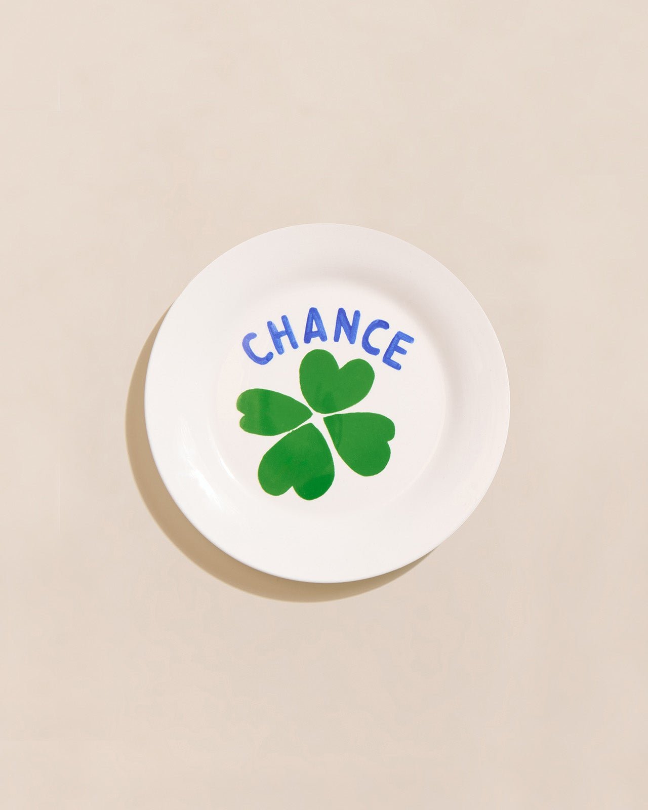 L'assiette chance en porcelaine EMOI EMOI Blanc