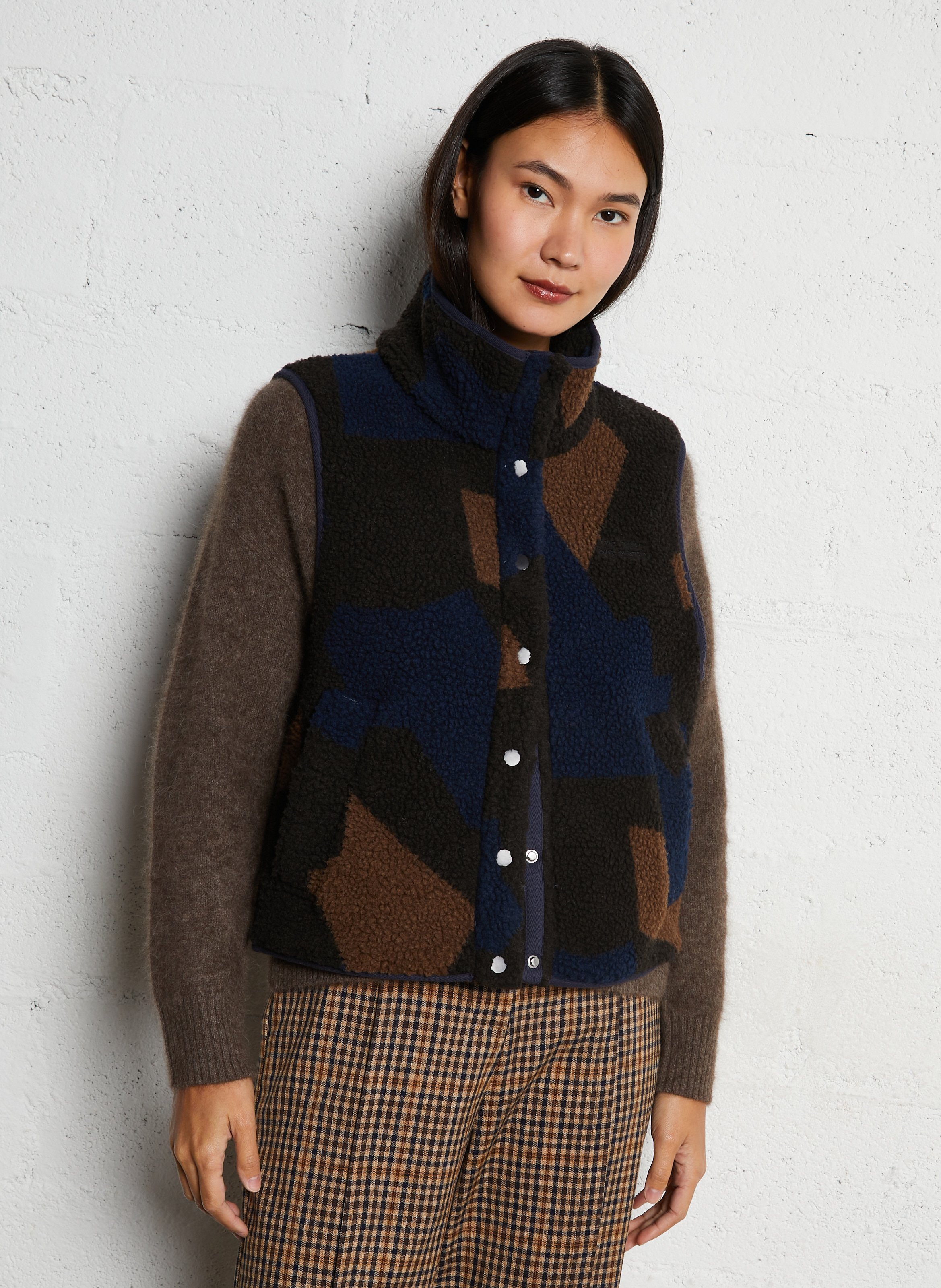 Veste col montant polaire THE TINY BIG SISTER Multicolore