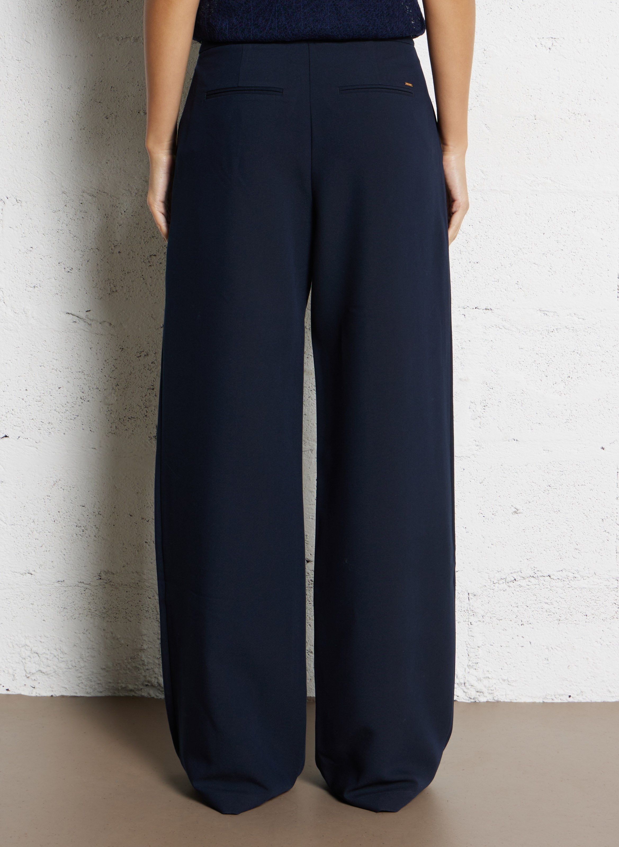 Azawood high-waisted wide-leg trousers IKKS Blue
