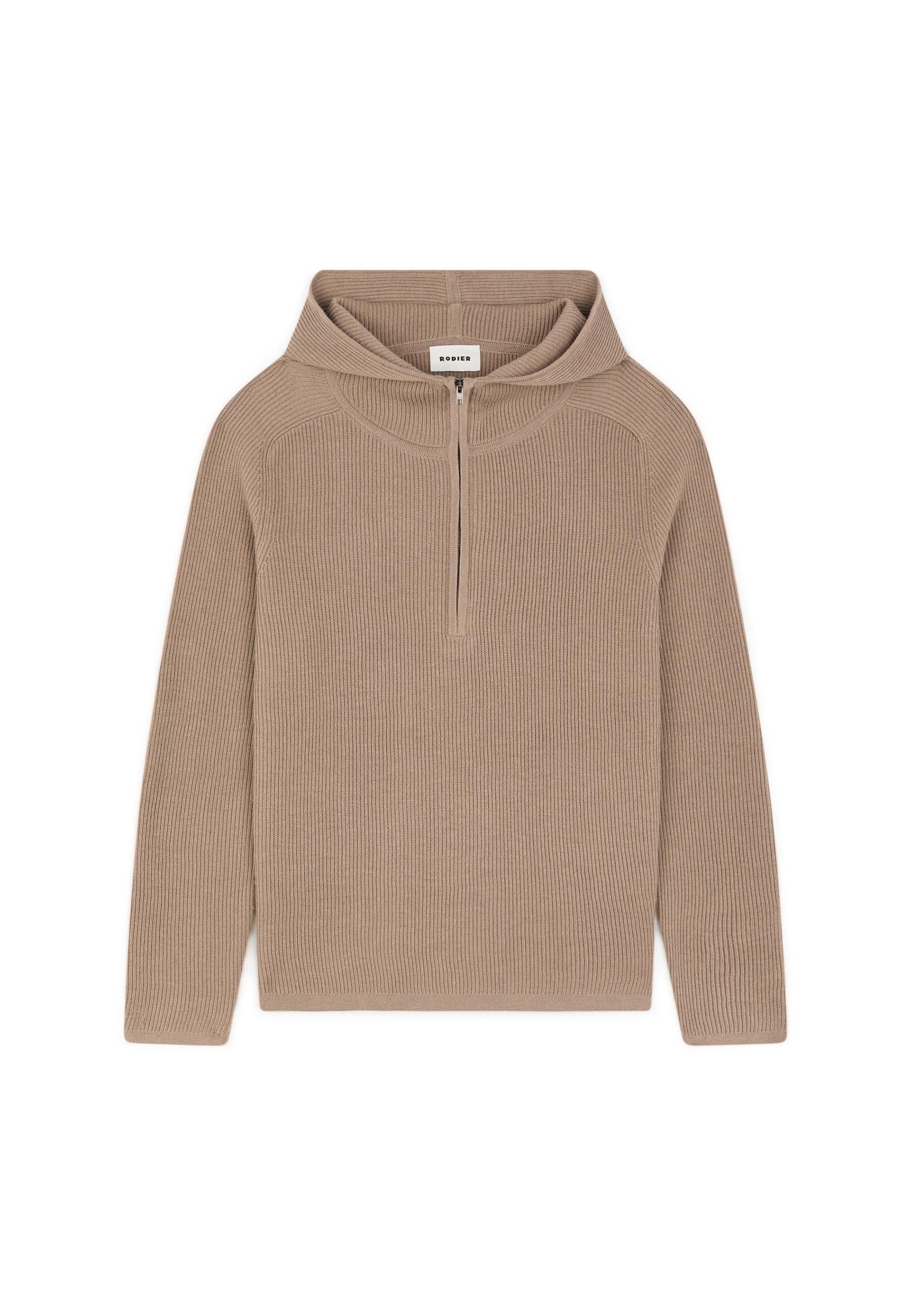 Ribbed Hooded Sweater RODIER Brown