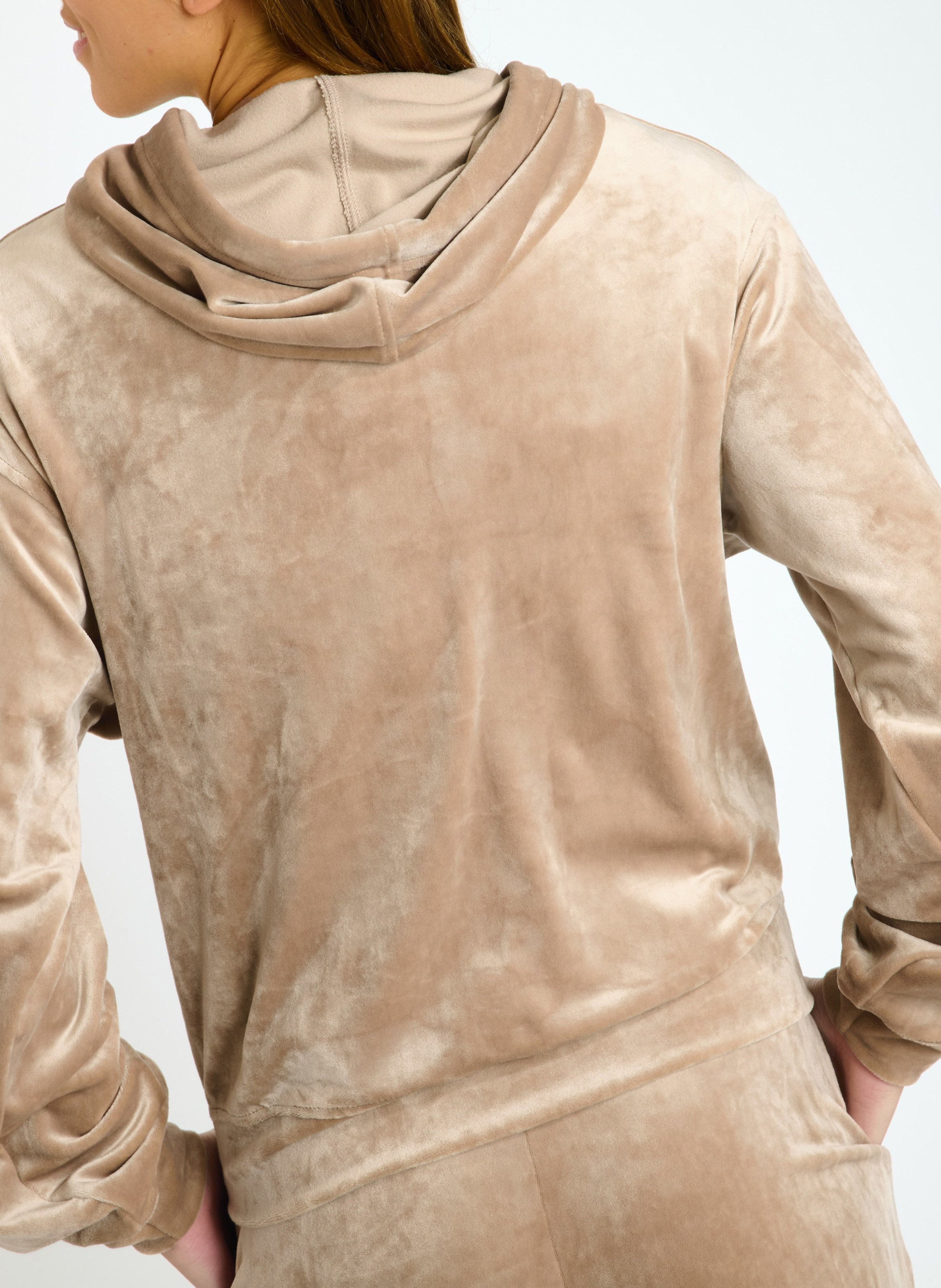 Gilet col rond en velours BANANA MOON Beige