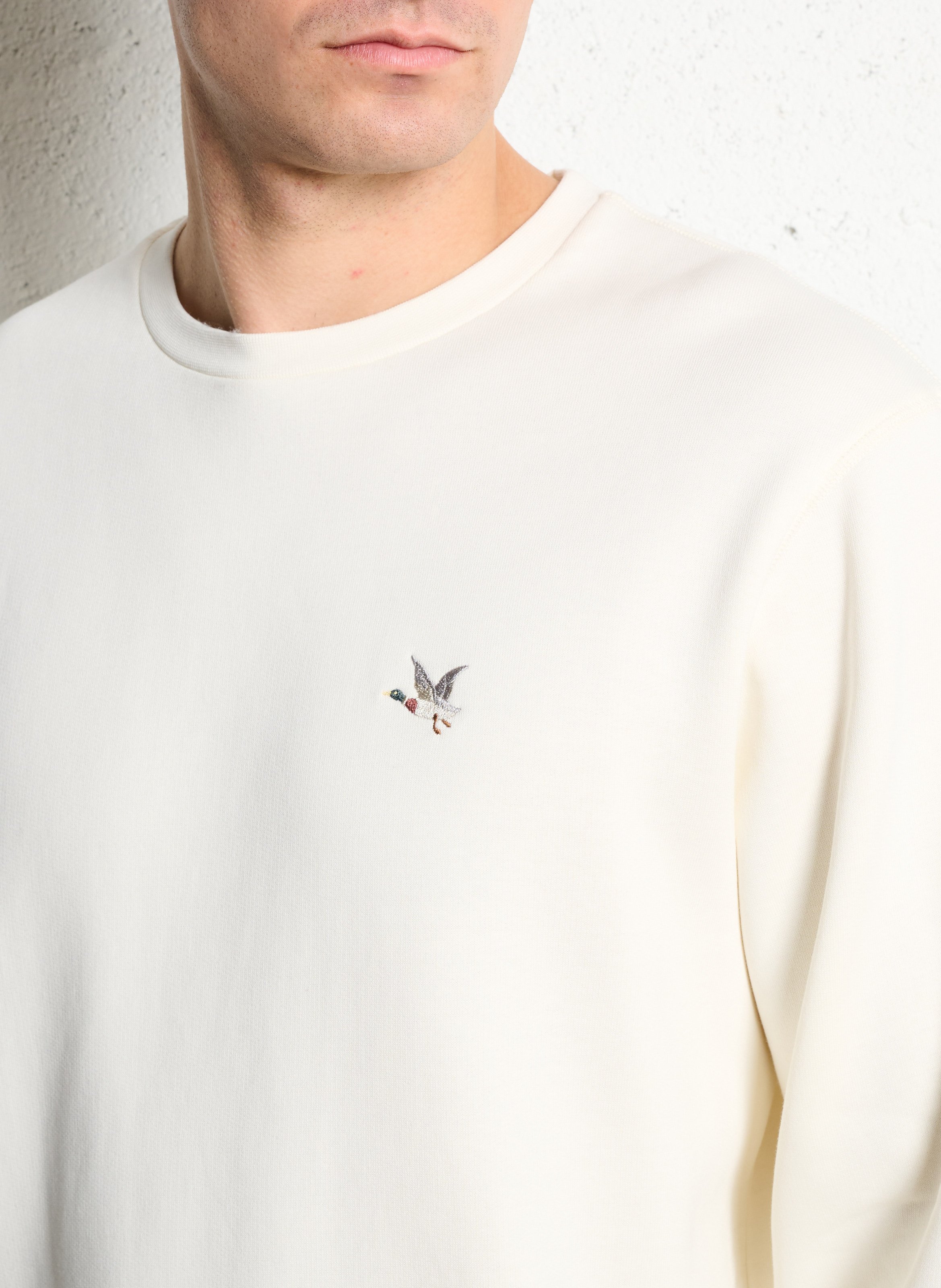 Sweat oversize col rond en coton mélangé CHEVIGNON Blanc