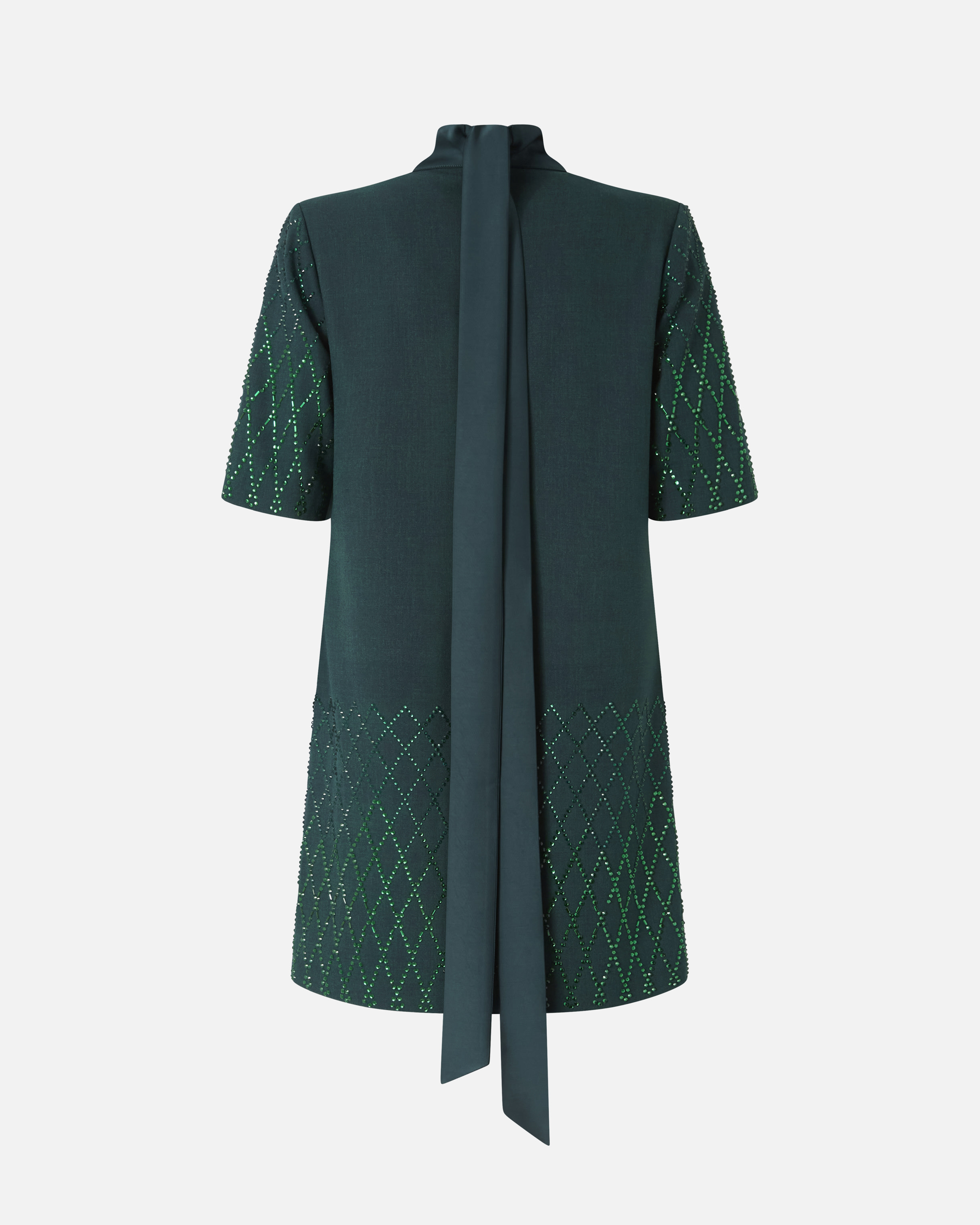 T-shirt dress with rhinestones Green