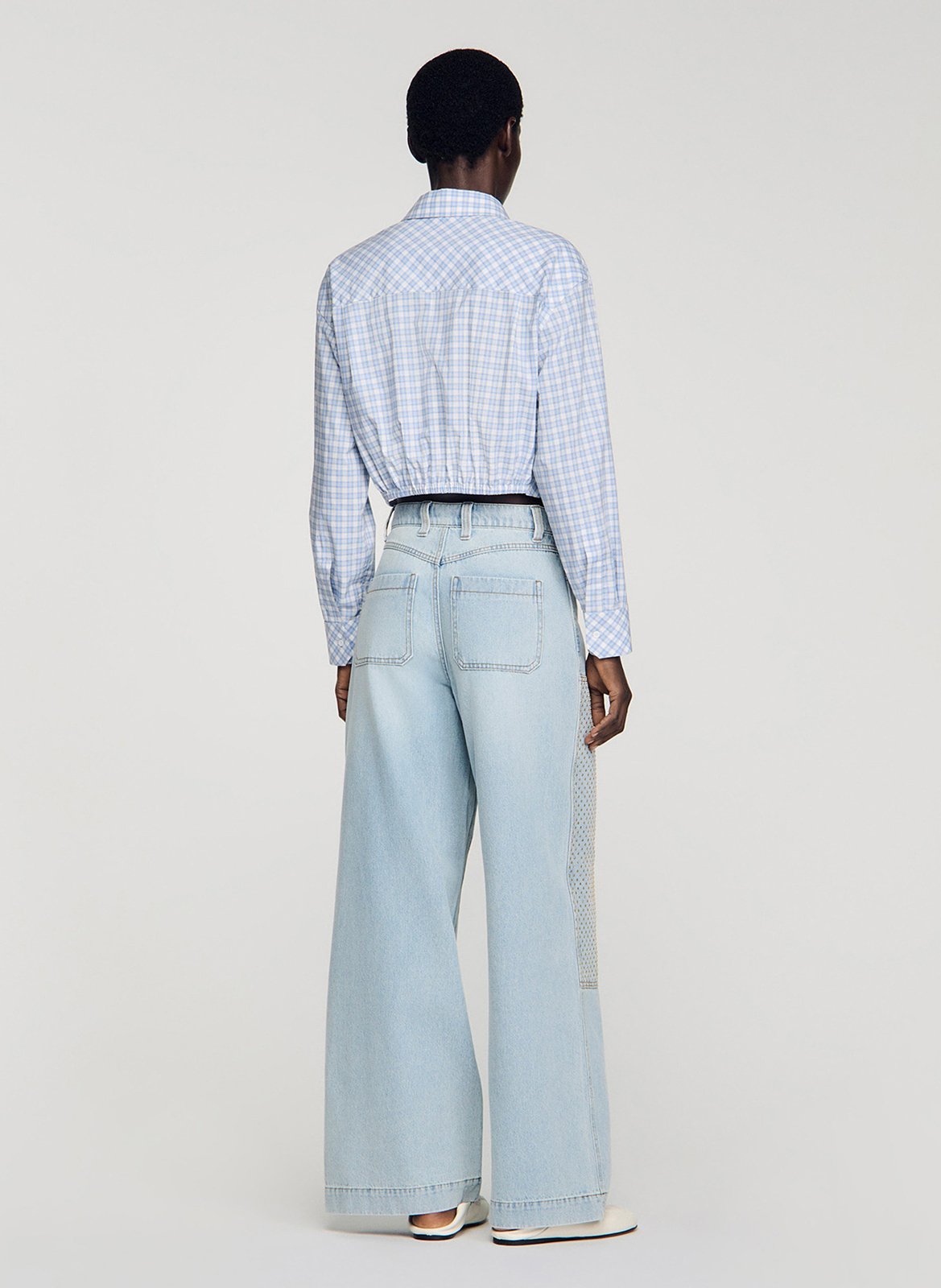 Gekleurde straight-fit jeans met 5 zakken SANDRO Blauw