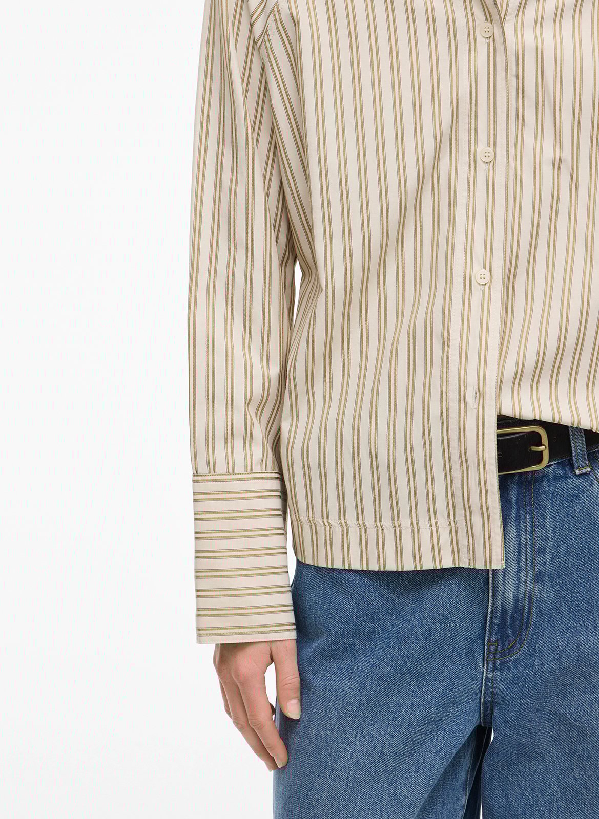 Chemise col classique en coton mélangé ROUGE EDIT Beige