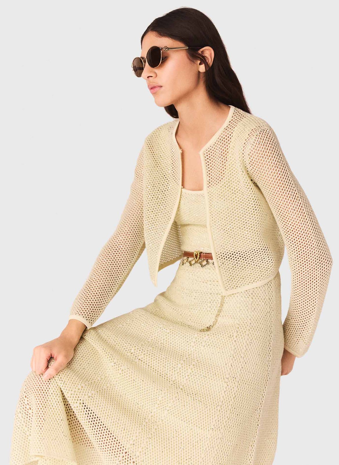 Gilet col rond MAJE Jaune