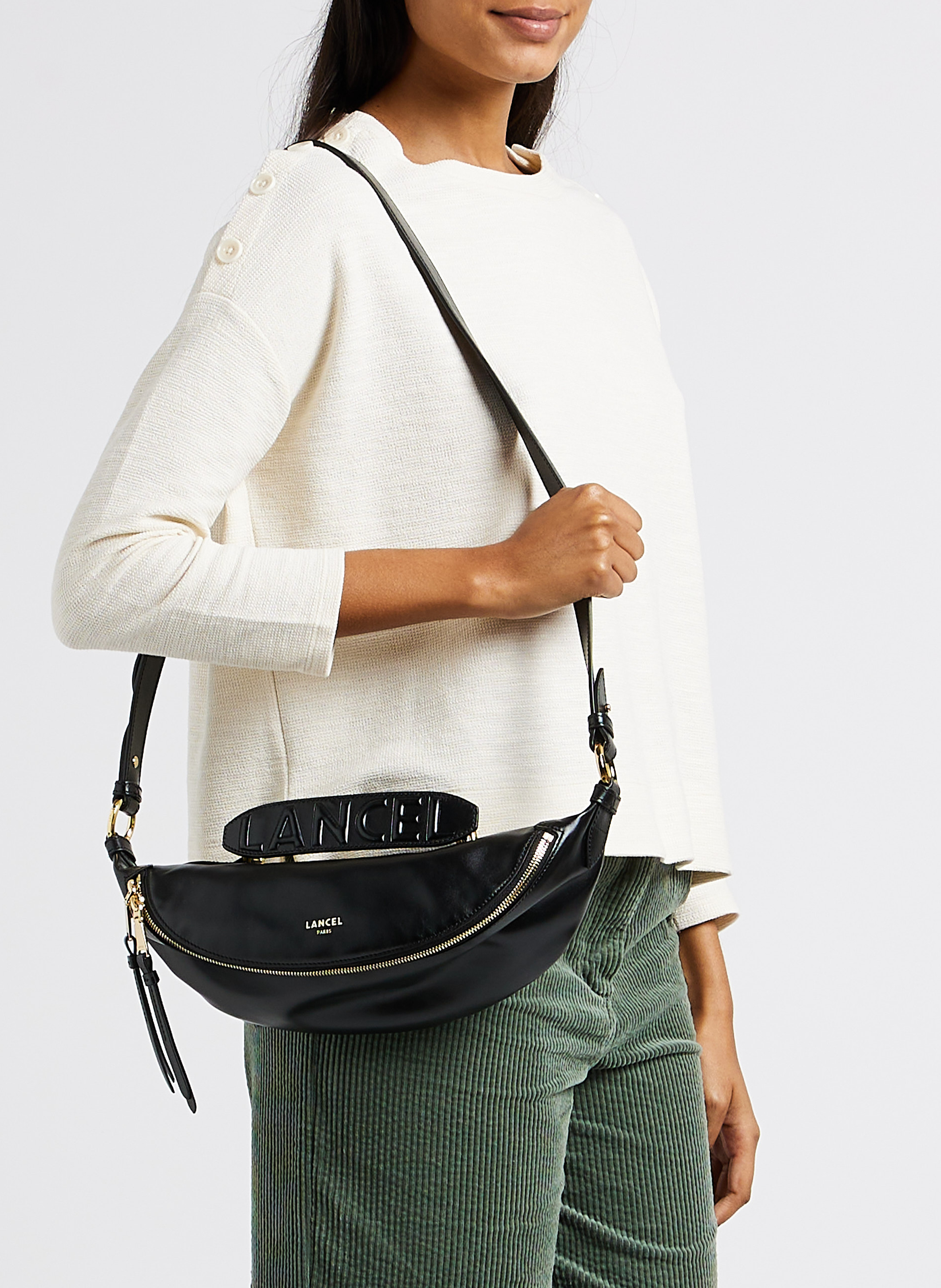 Sac bandoulière en cuir LANCEL Noir