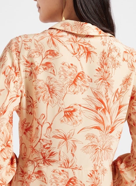 Robe chemise longue cintrée  ATTIC AND BARN Orange