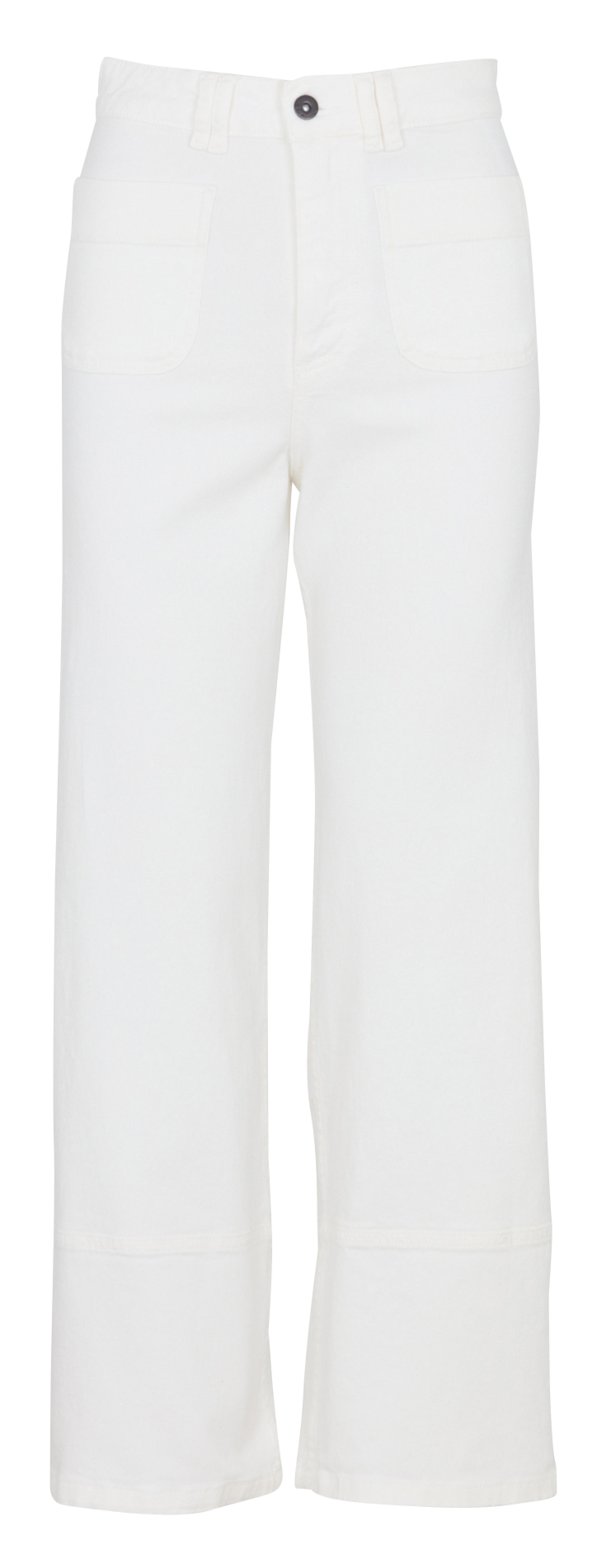 Jean droit taille haute en coton bio mélangé LA FEE MARABOUTEE Blanc