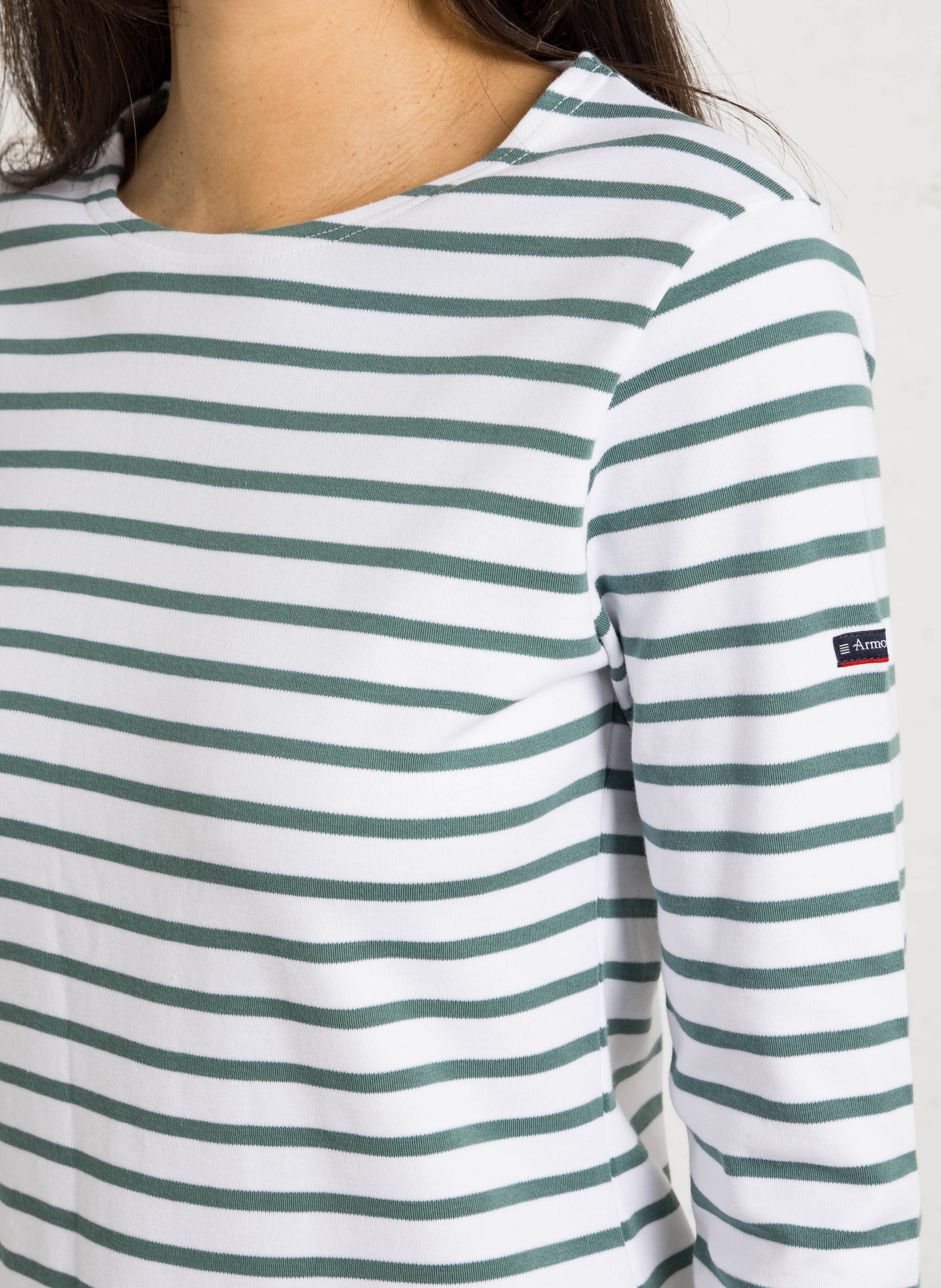 Marinière col rond en coton  ARMOR LUX Blanc