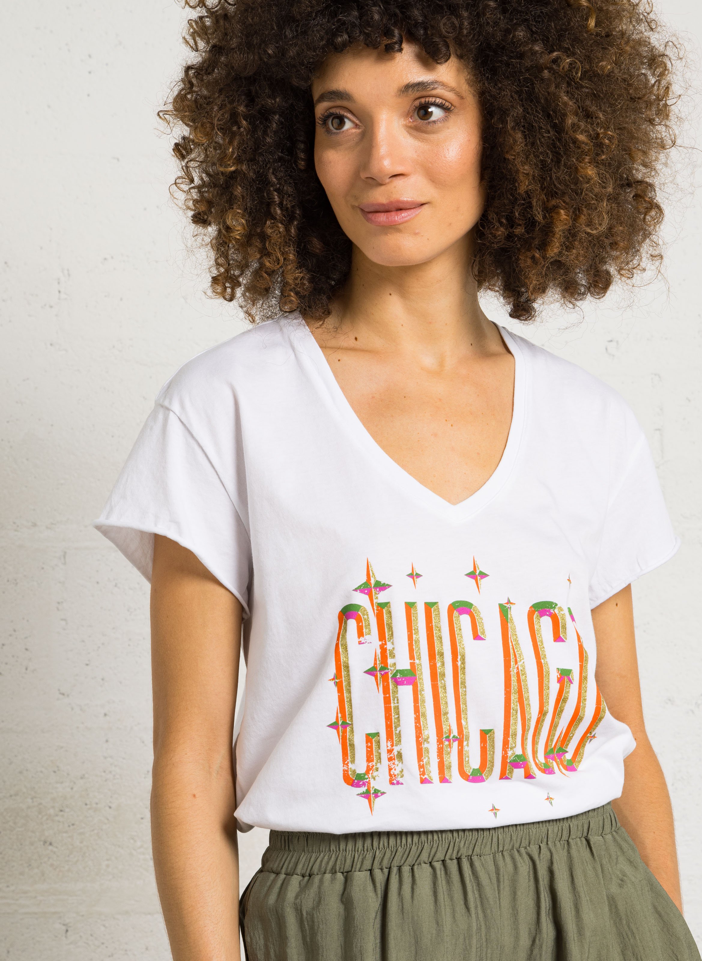 Tee-shirt col rond en coton PLEASE Blanc