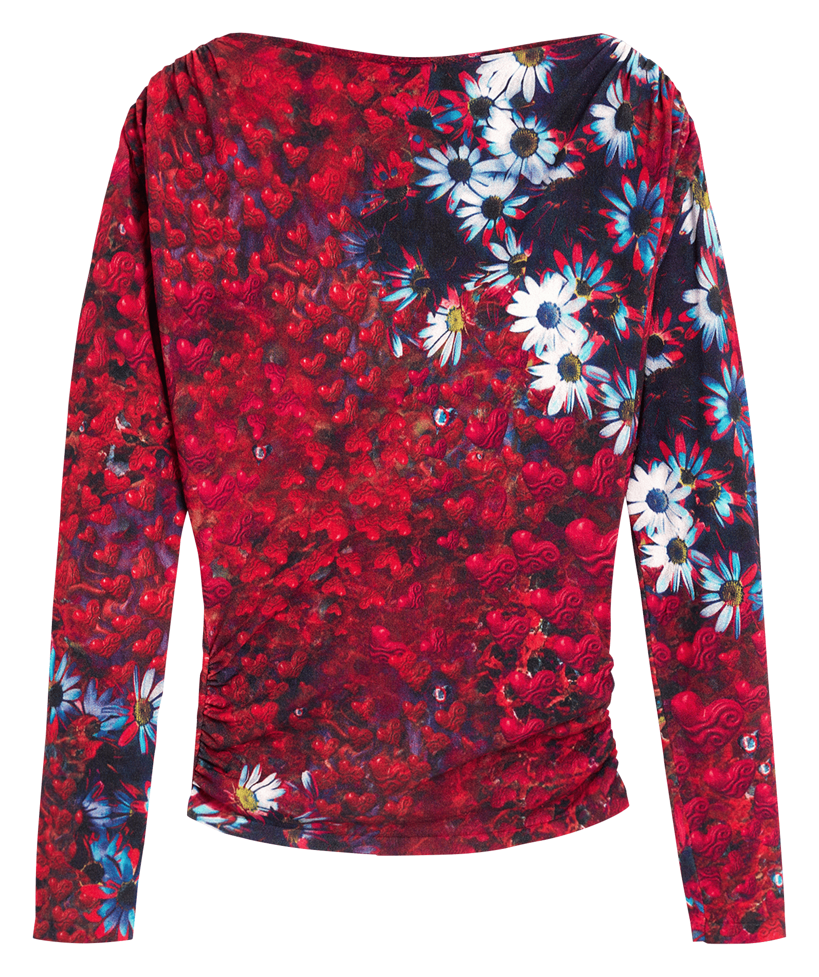 Top manches longues à imprimé floral  DESIGUAL Rouge