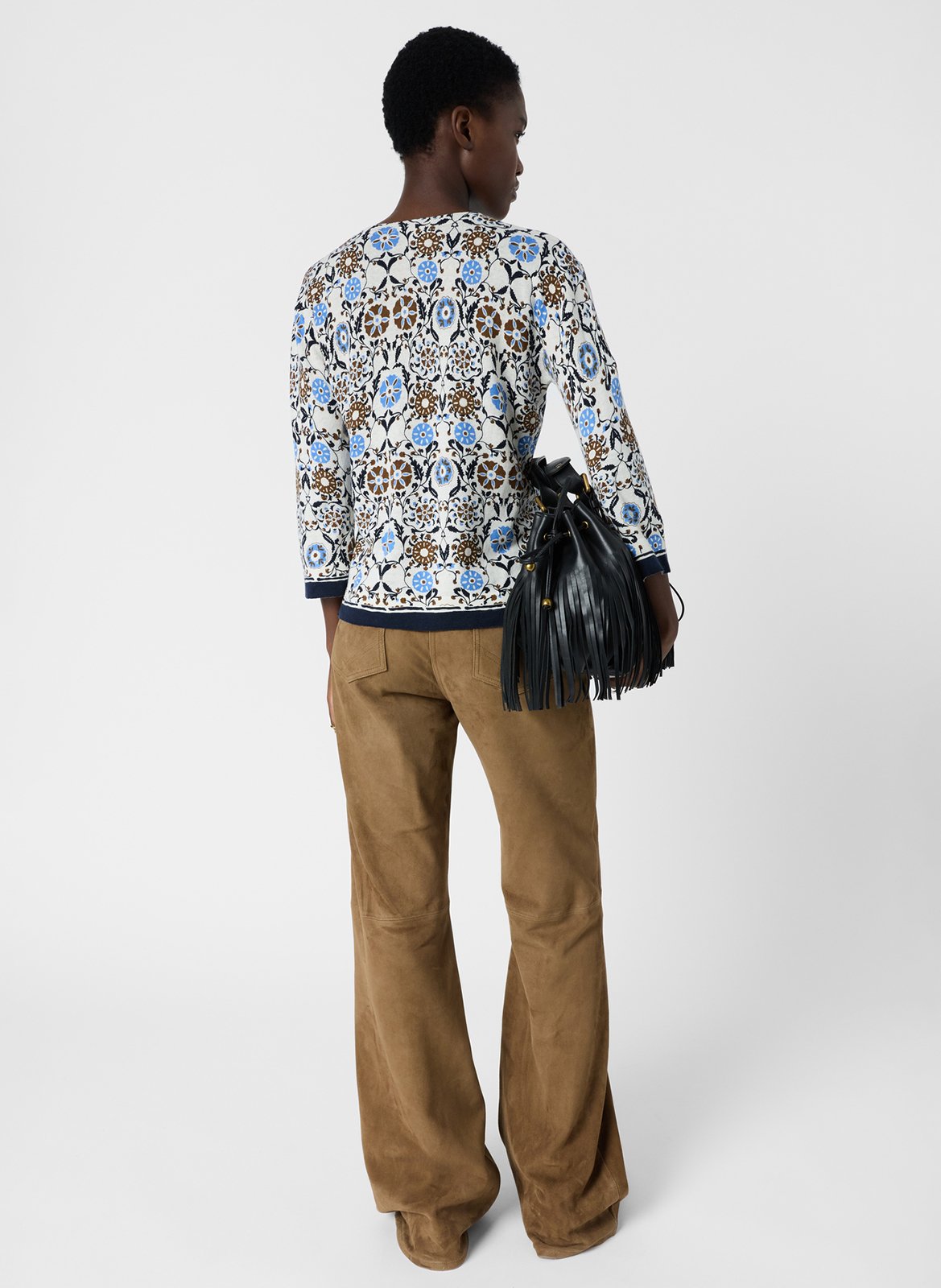 V-neck linen-blend sweater GERARD DAREL Brown