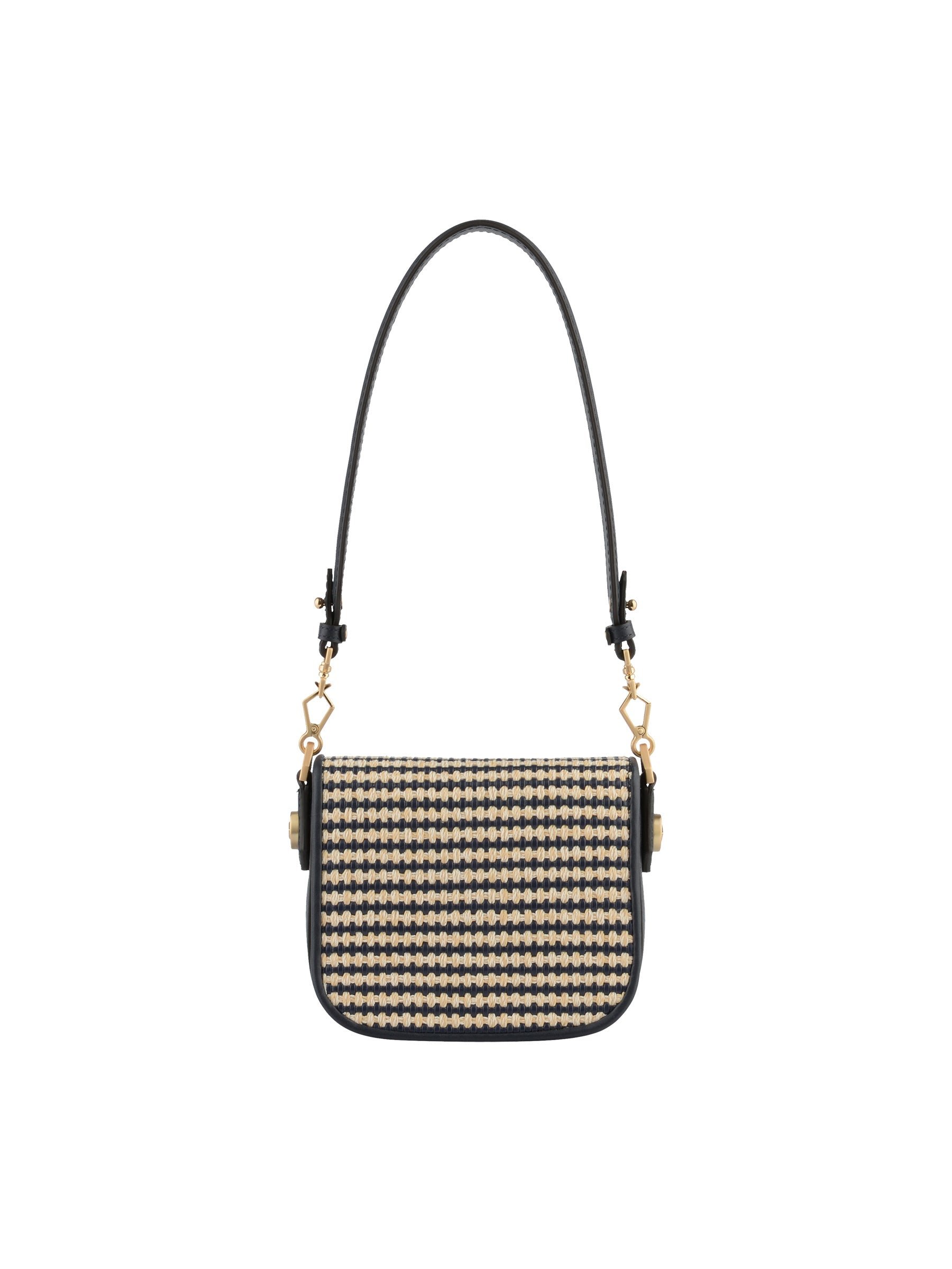 Calfskin leather shoulder bag POURCHET Blue