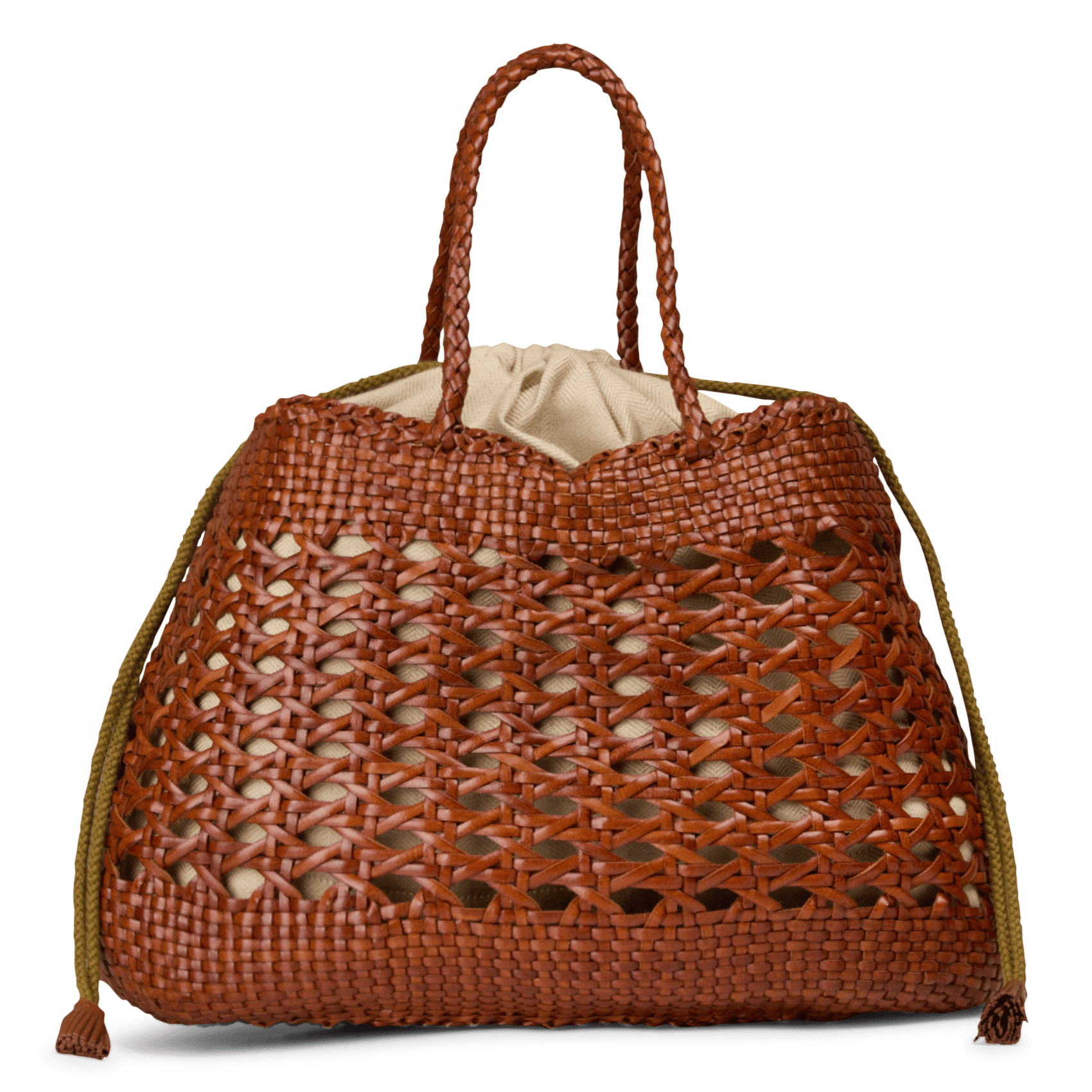 Sac à main tressé en cuir DRAGON DIFFUSION Marron