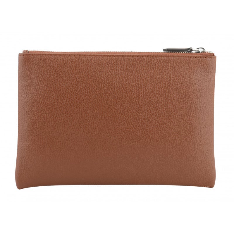 Calfskin leather shoulder bag Brown