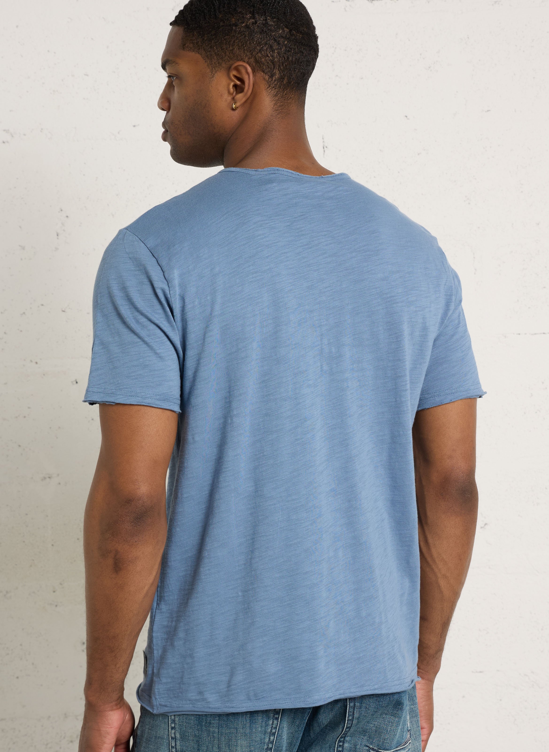 Tee-shirt droit col rond boutonné en coton LE TEMPS DES CERISES Blanc