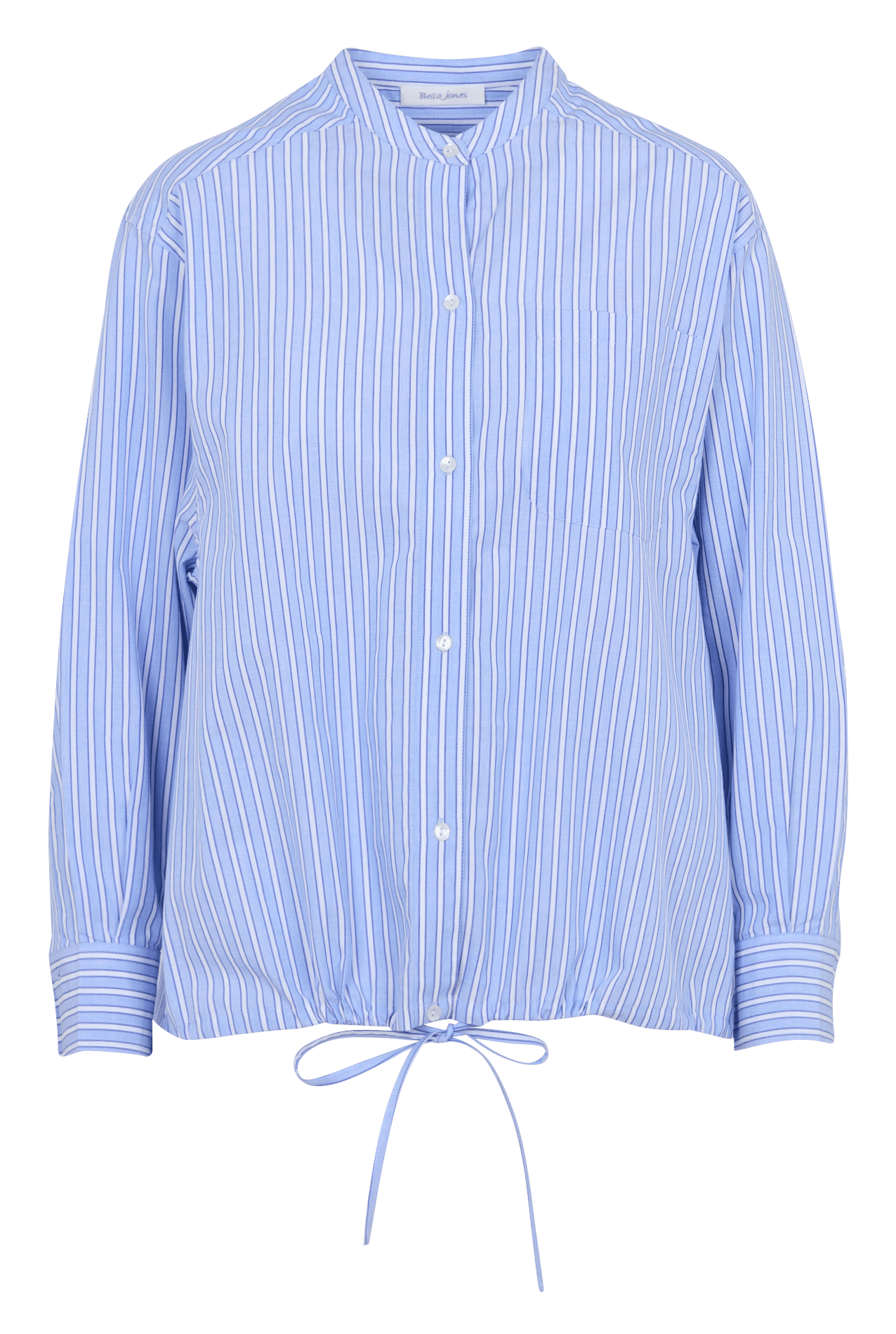 Chemise col classique manches contrastantes en coton BELLA JONES Blue