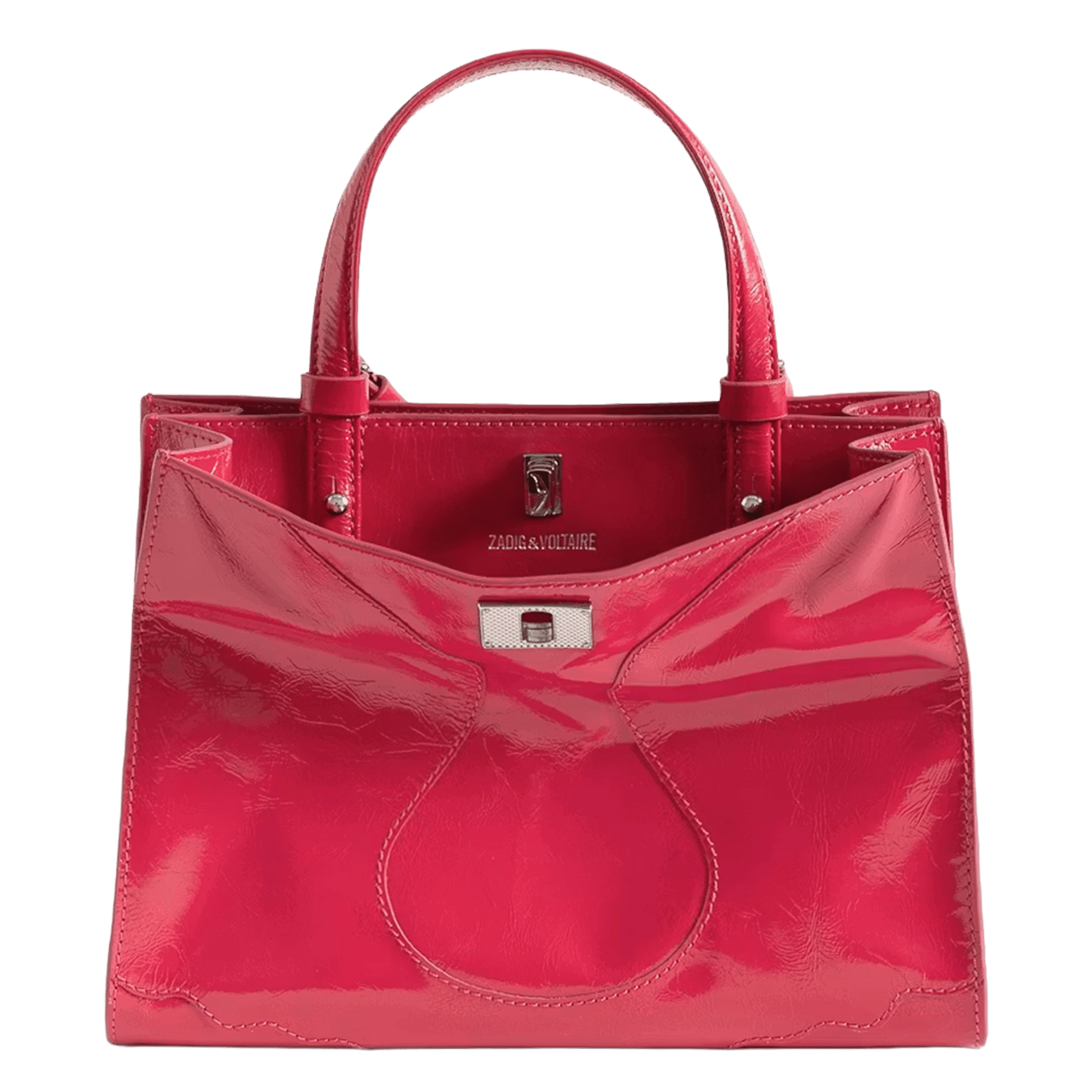 Handtas van lakleer ZADIG&VOLTAIRE Roze