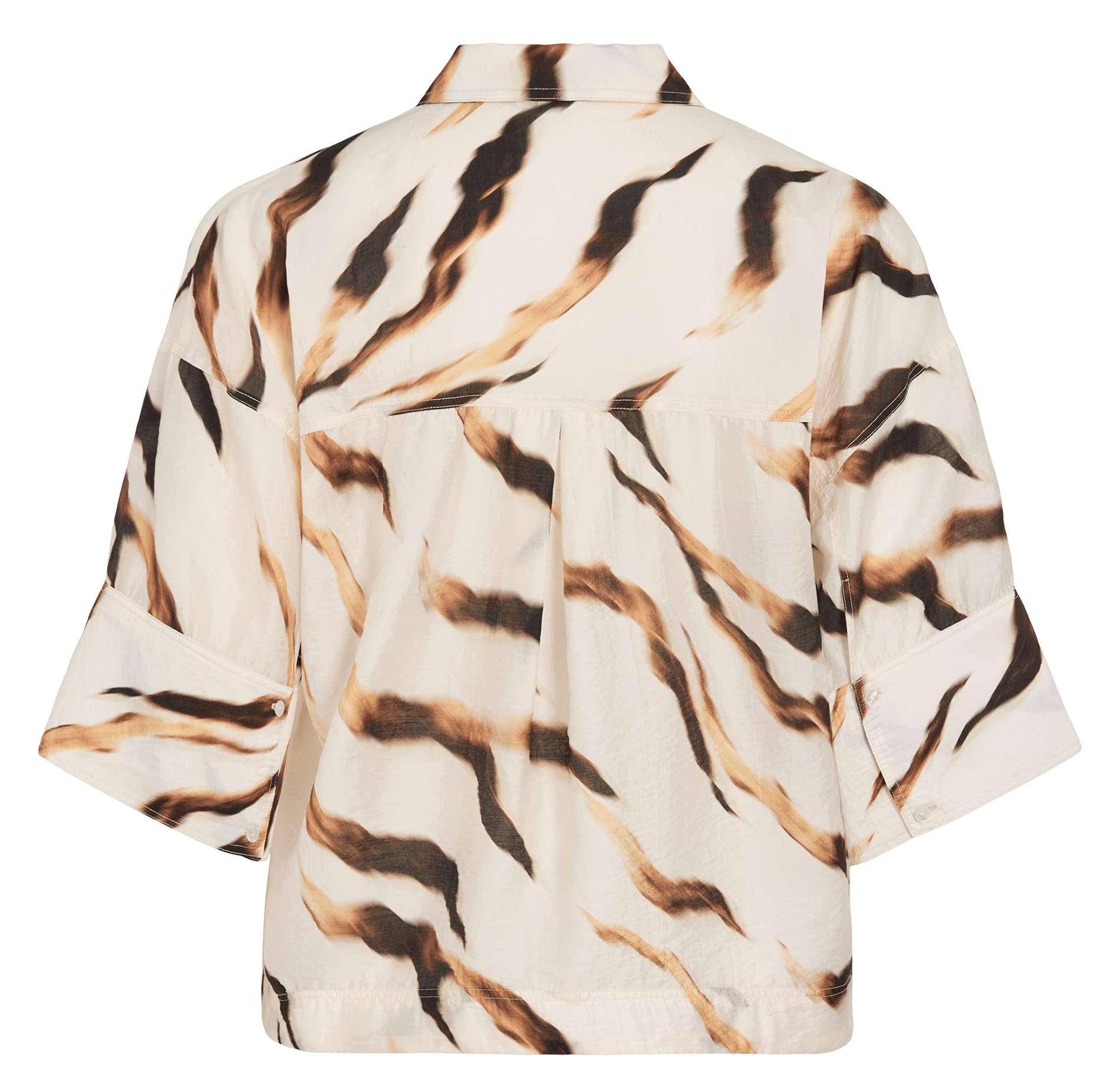 Bedruckte Bluse mit klassischem Kragen ROUGE EDIT Beige