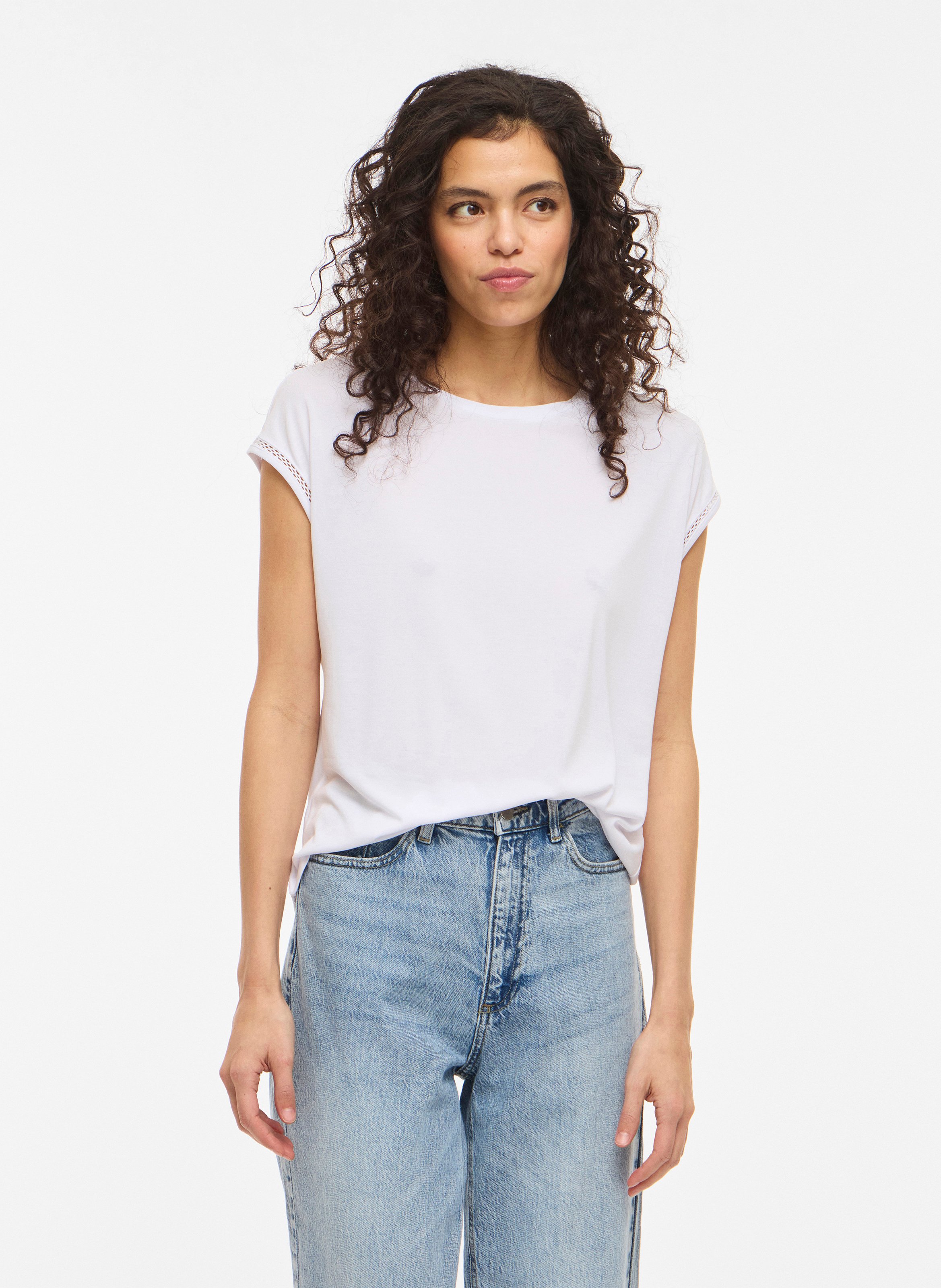 Einfarbiges Langarm-Top mit Rundhalsausschnitt VILA