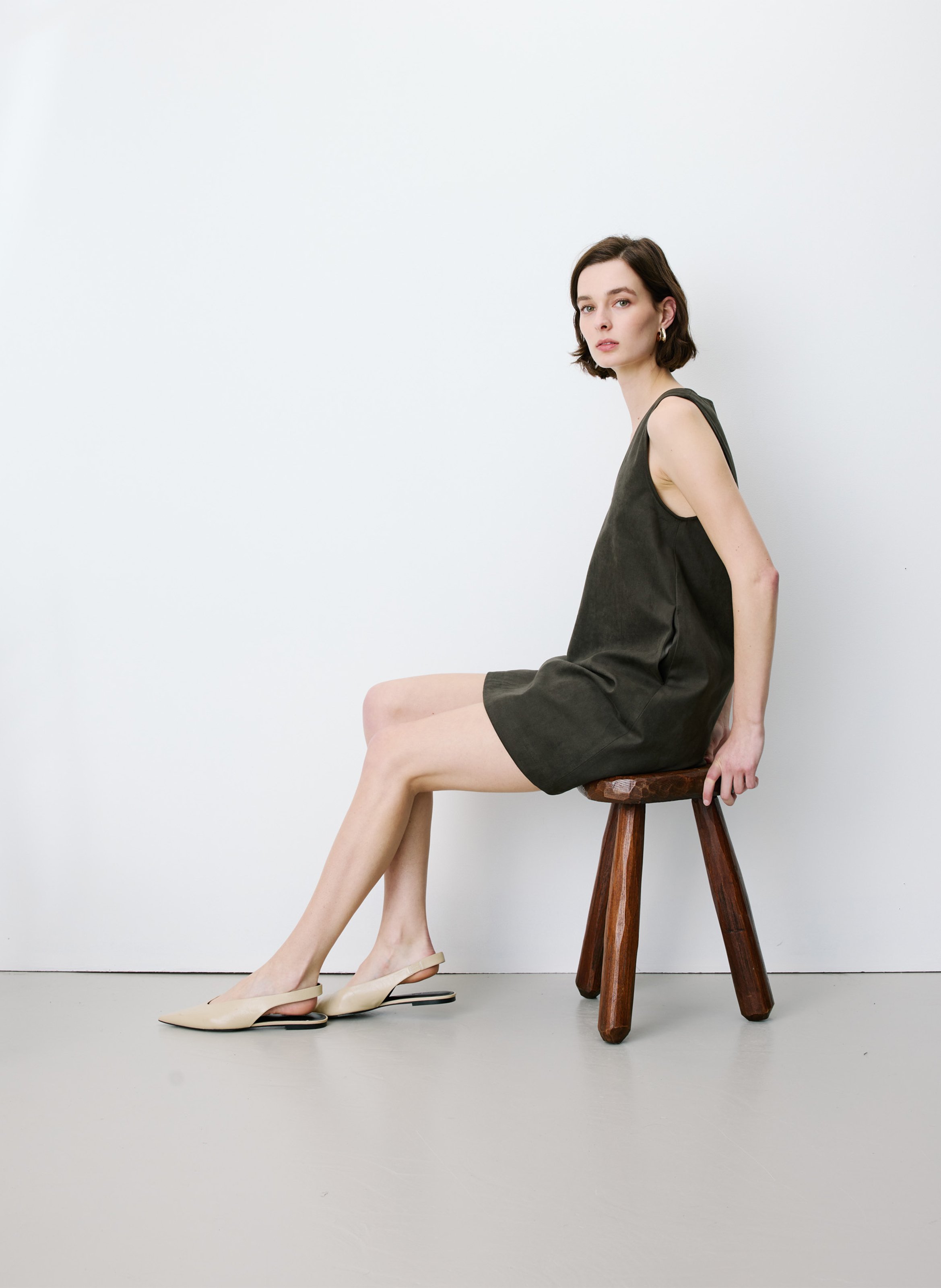 Short loose-fit dress GRACE ET MILA Green