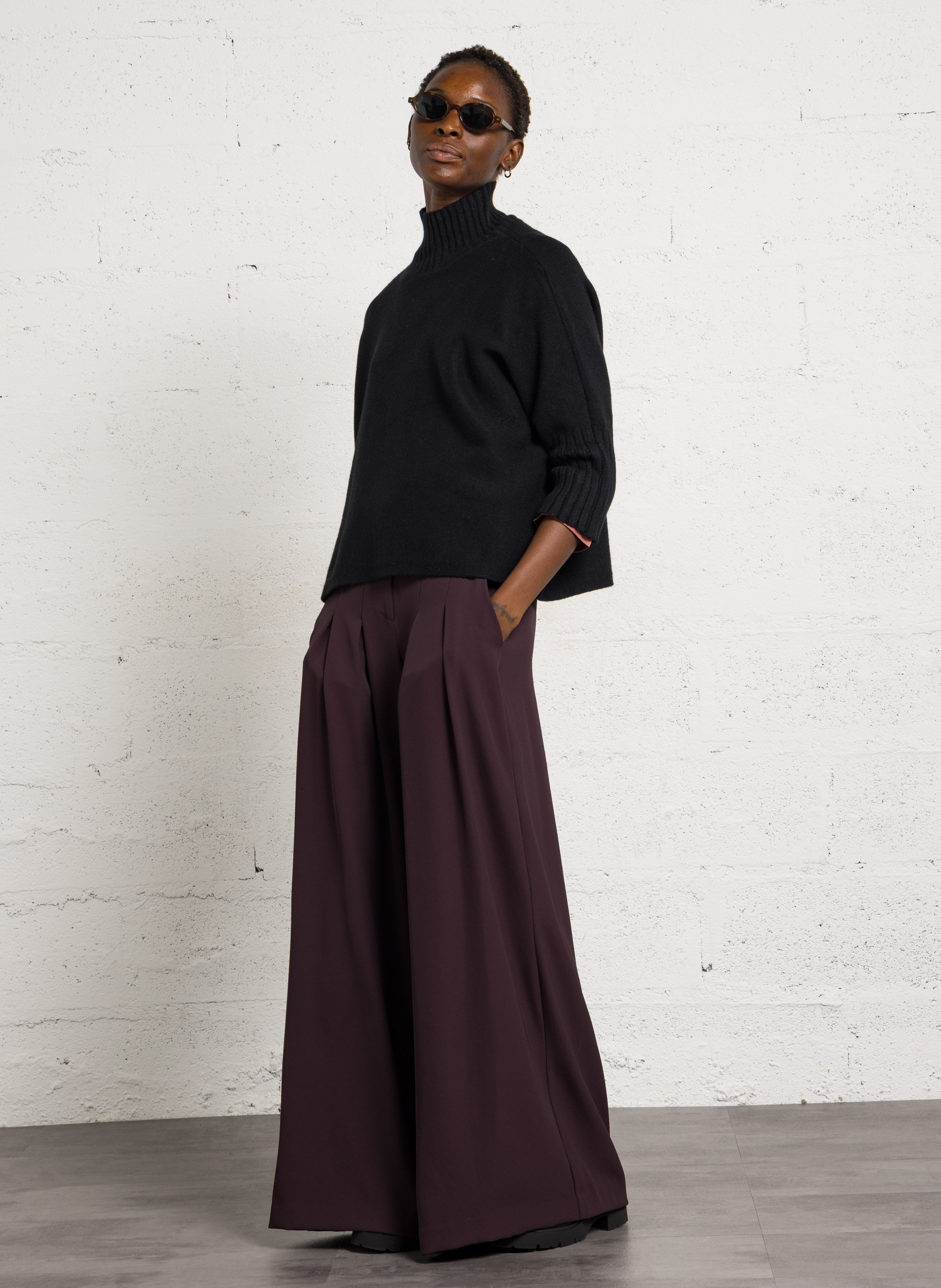 Loose-fit high-neck sweater IMPERIAL Black