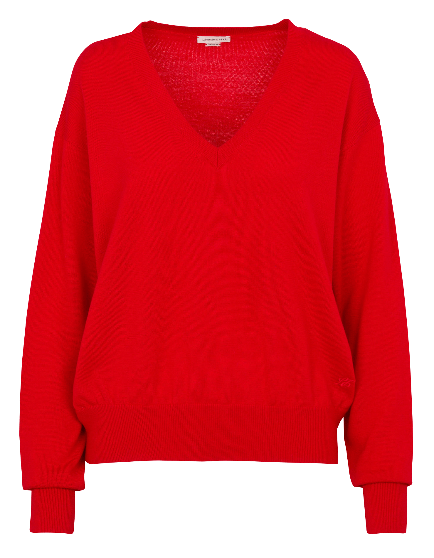 Wollpullover mit V-Ausschnitt LAURENCE BRAS Rot