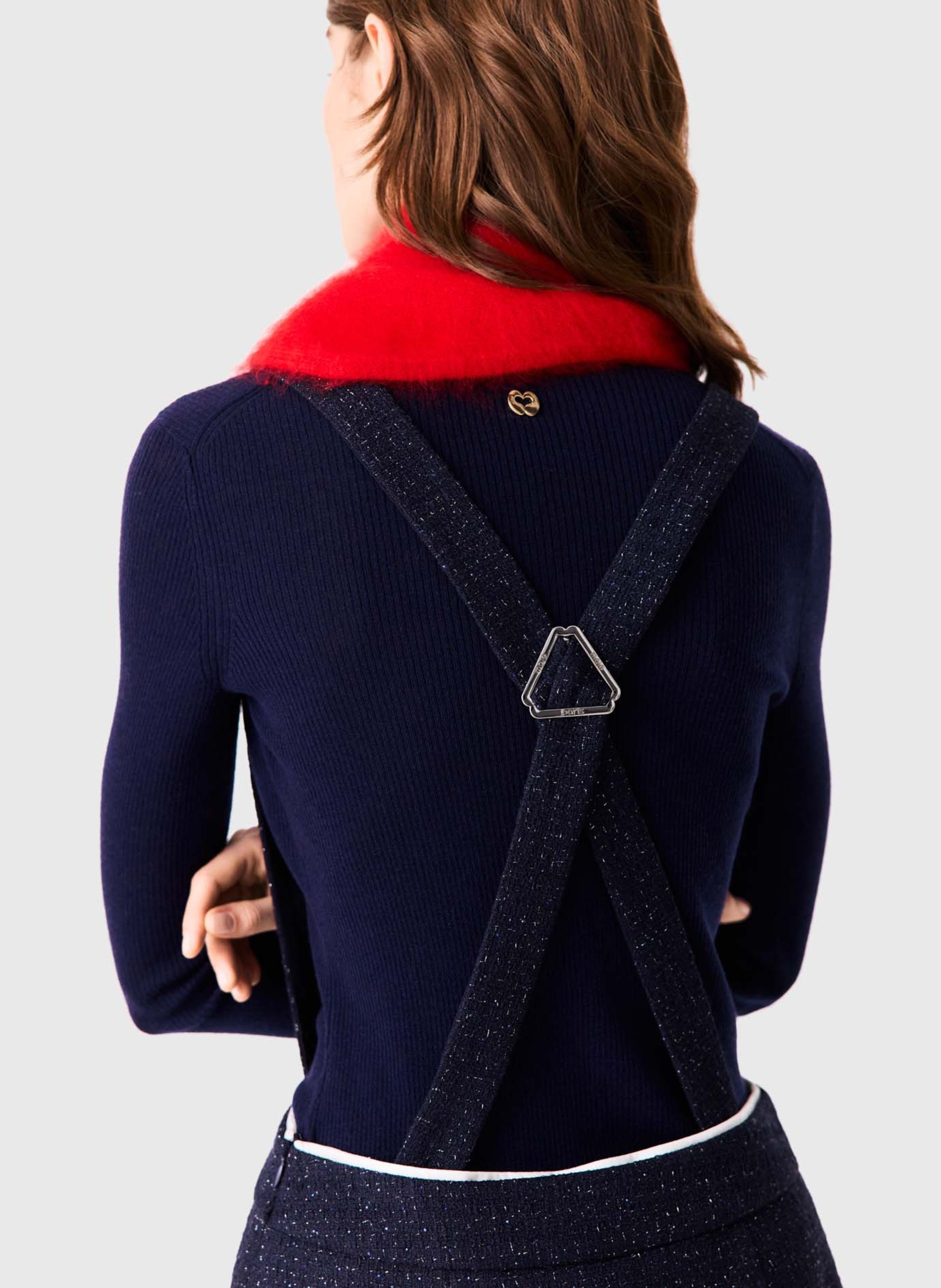 Kort en tweed met contrast MAJE Blauw